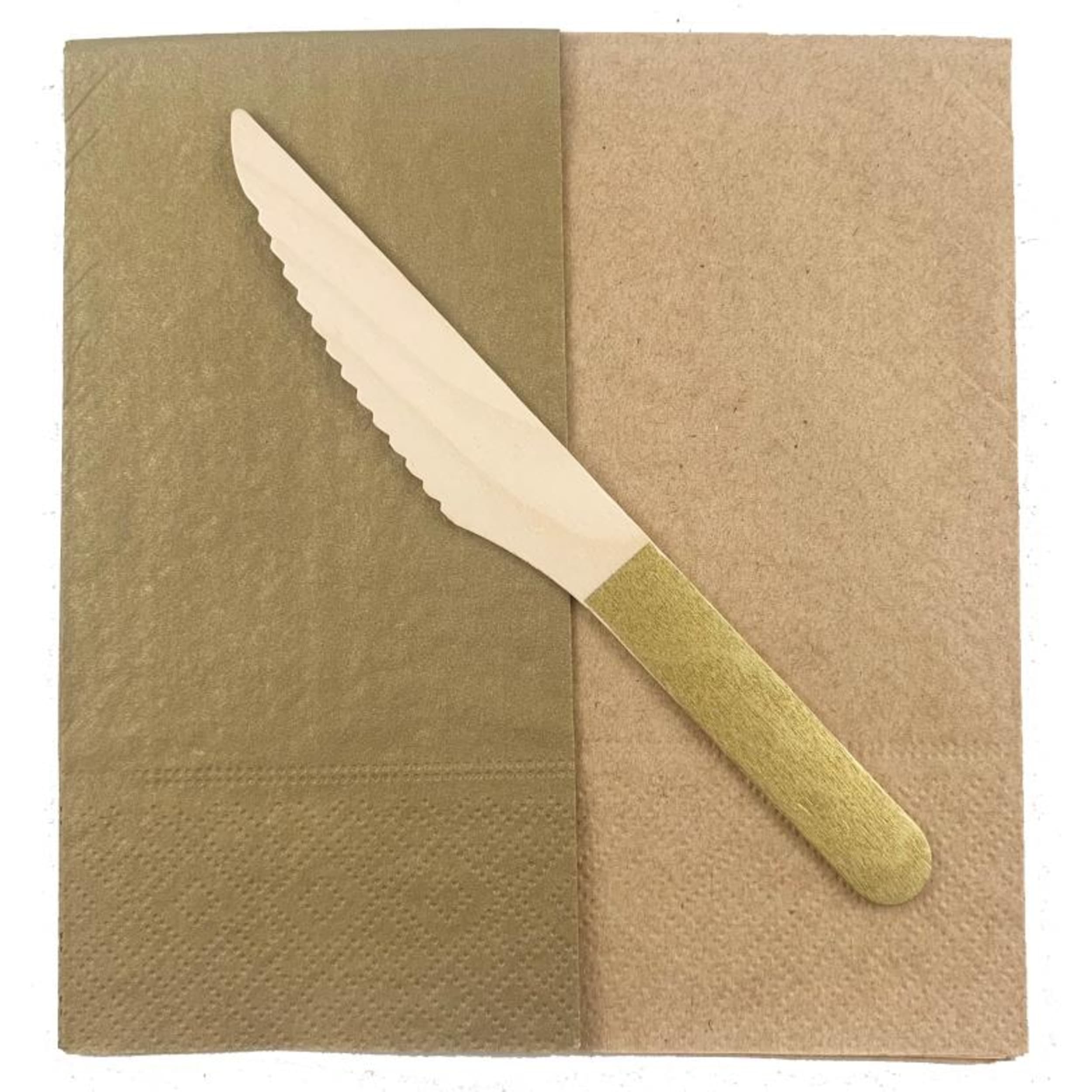 Eco Collection Wooden Knives Gold (10 Pack)