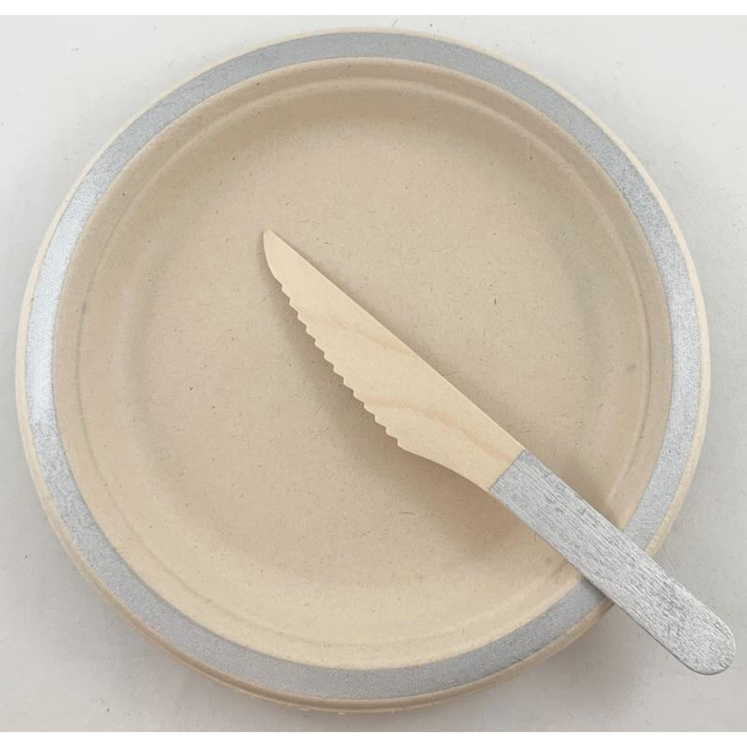 Eco Collection Wooden Knives Silver (10 Pack)