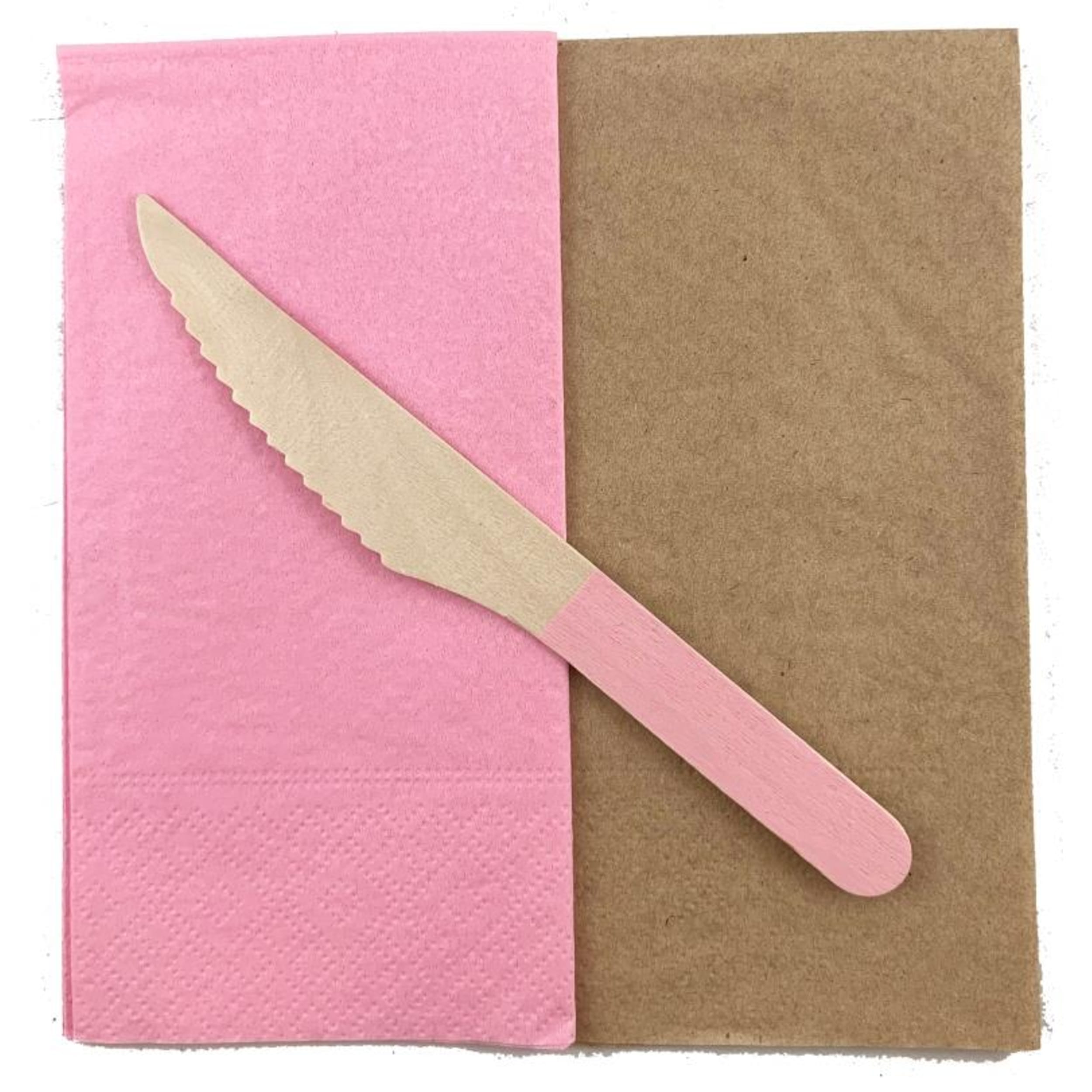 Eco Collection Wooden Knives Light Pink (10 Pack)