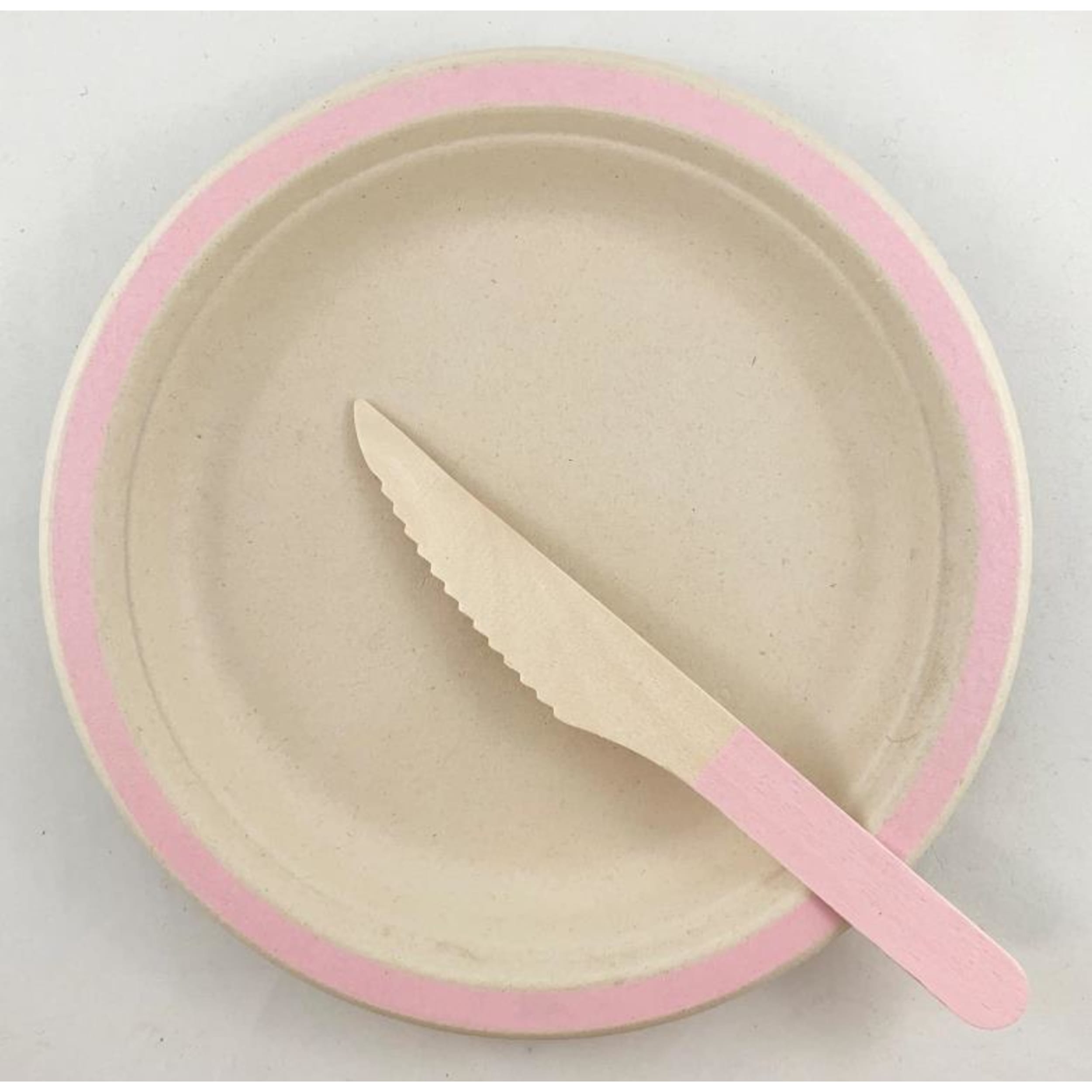Eco Collection Wooden Knives Light Pink (10 Pack)