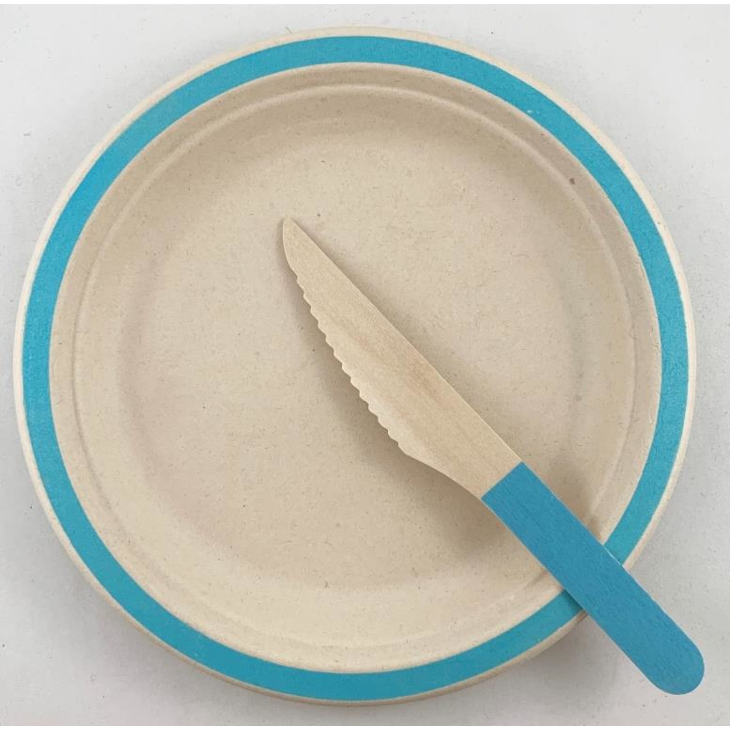 Eco Collection Wooden Knives Light Blue (10 Pack)