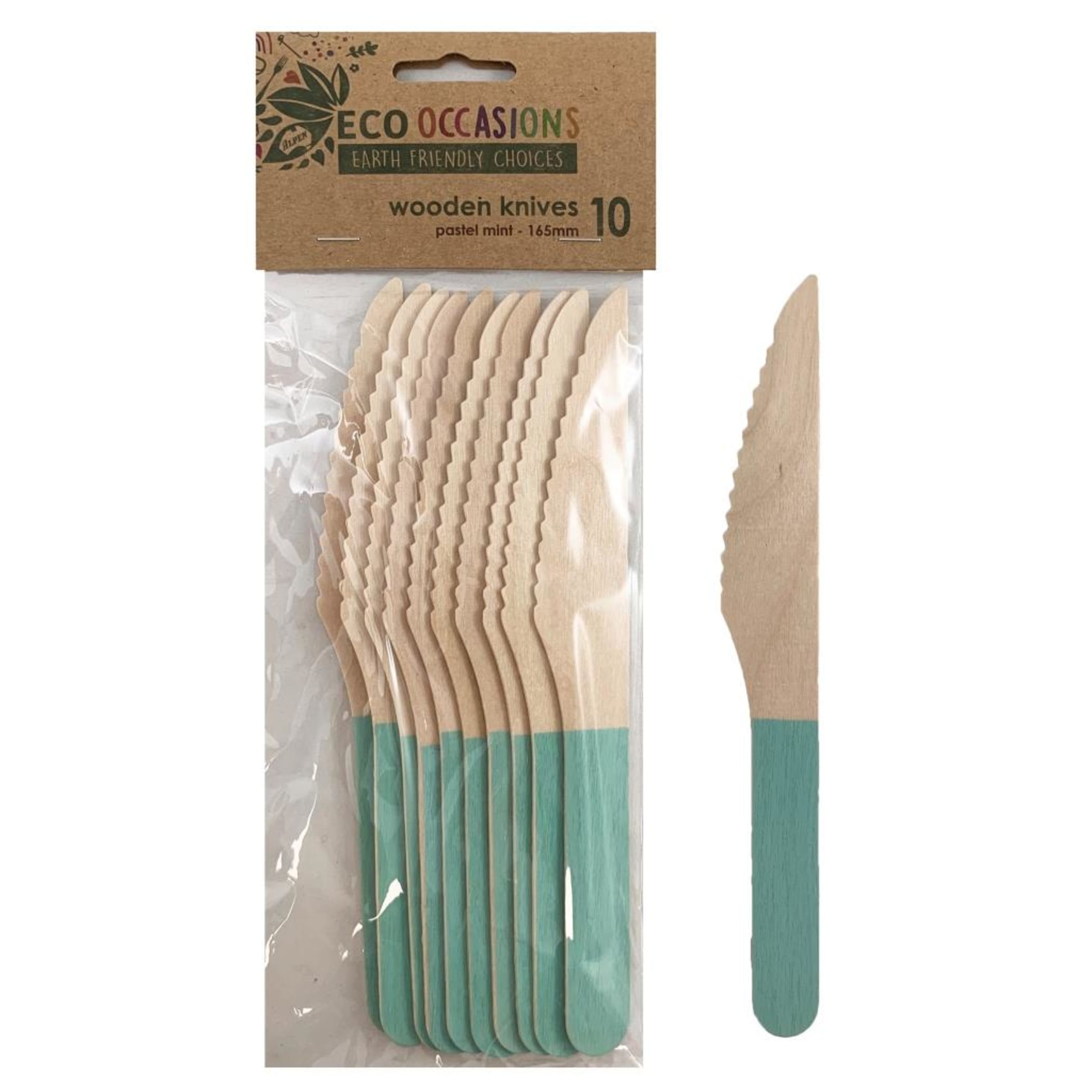 Eco Collection Wooden Knives Mint (10 Pack)