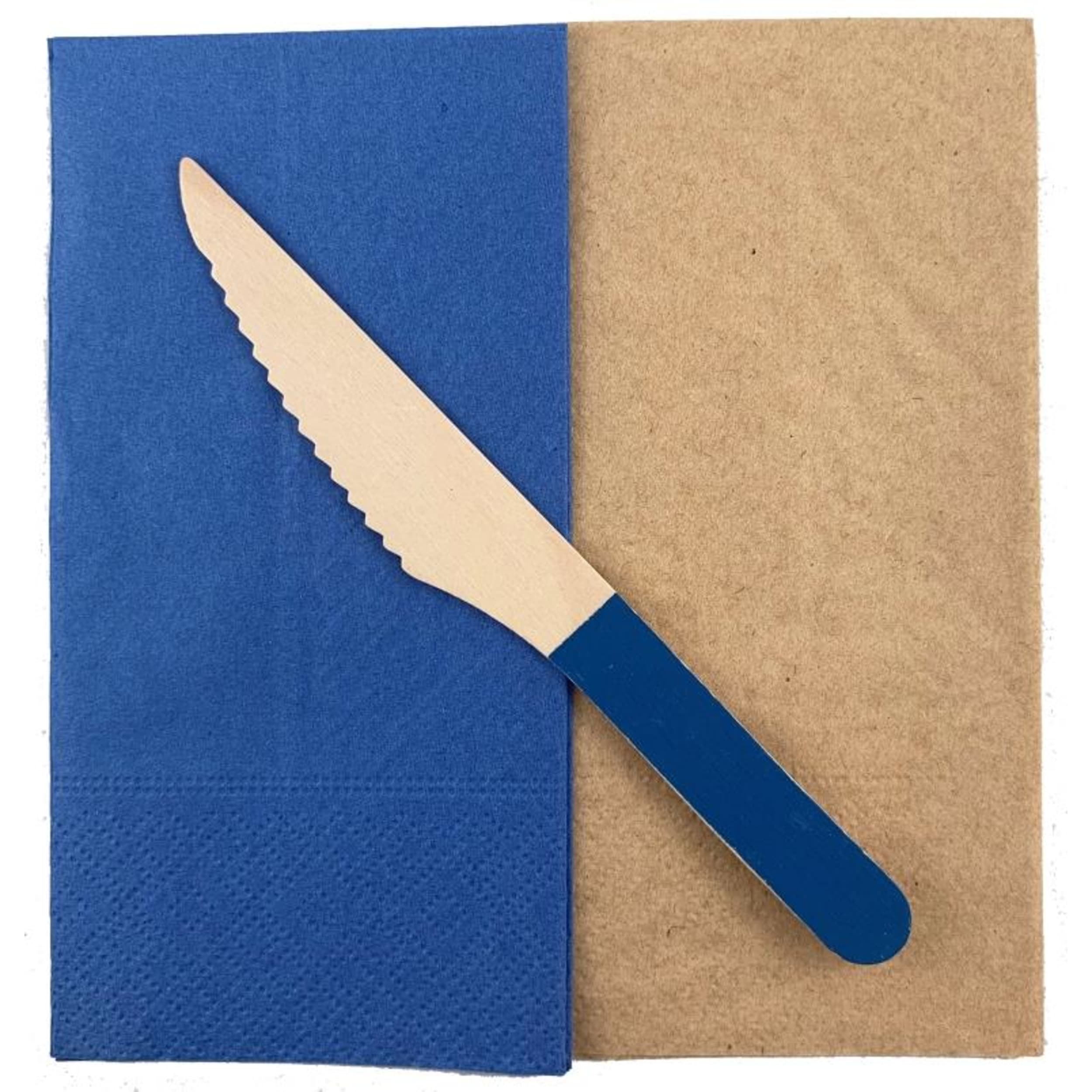 Eco Collection Wooden Knives Royal Blue (10 Pack)
