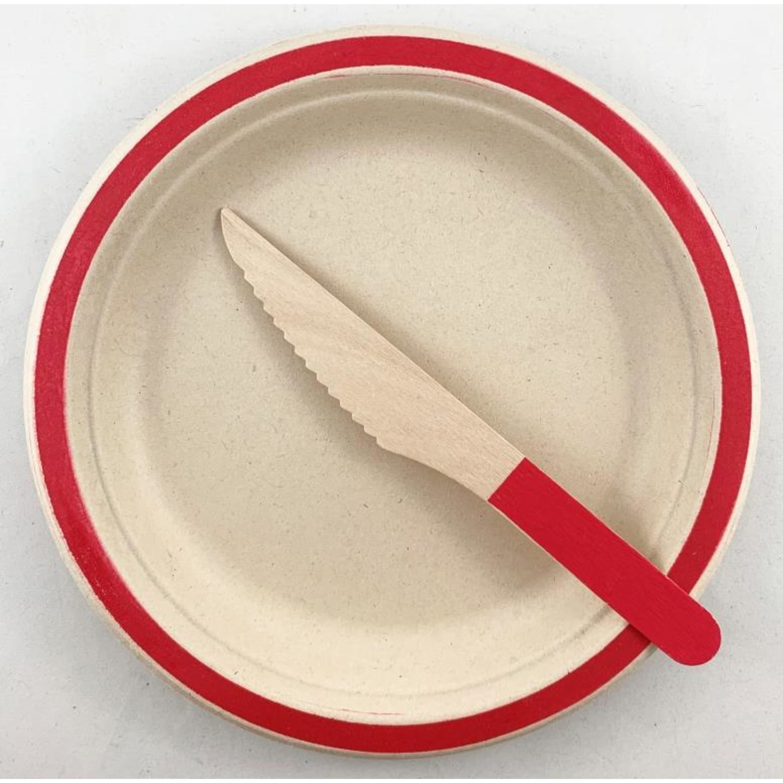Eco Collection Wooden Knives Red (10 Pack)