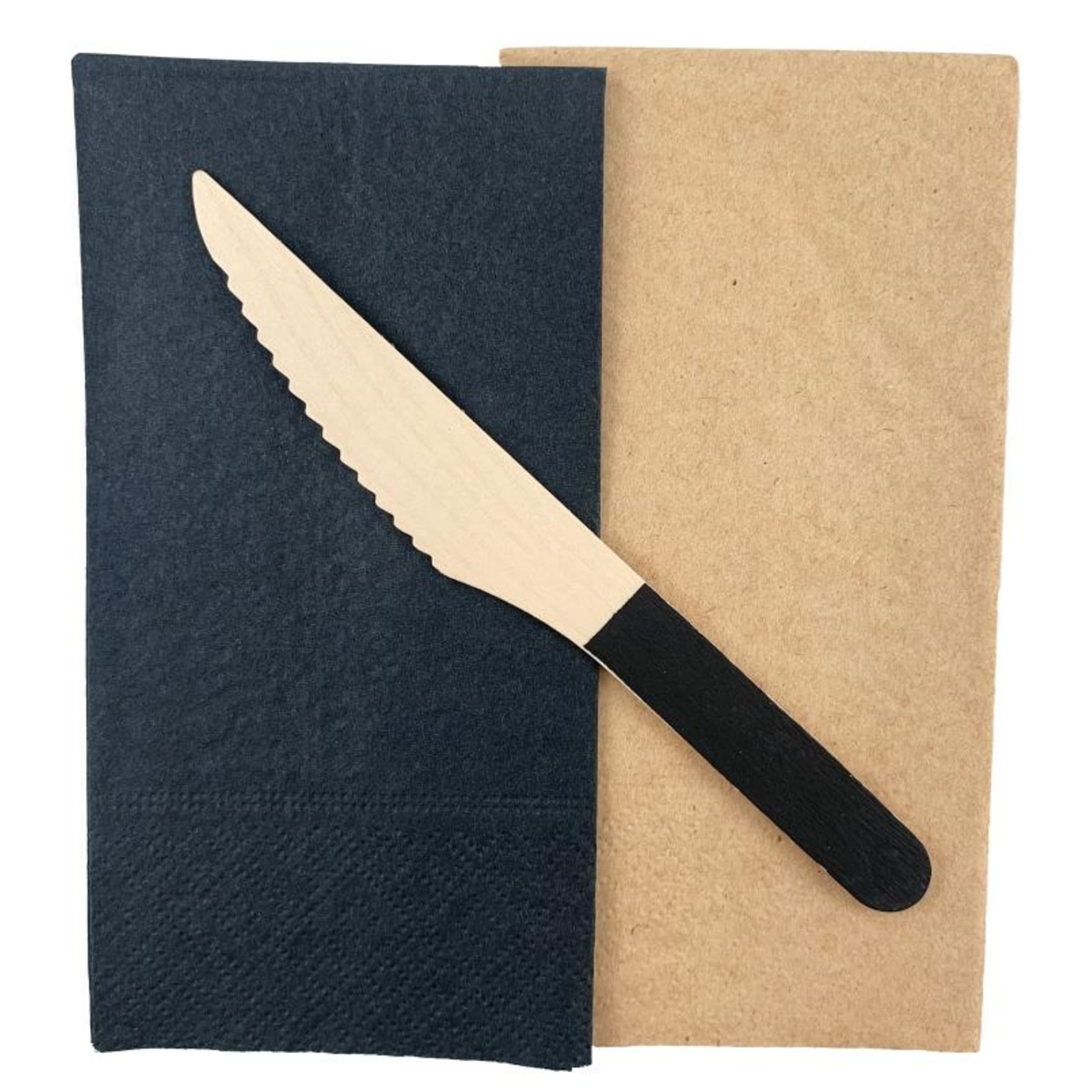 Eco Collection Wooden Knives Black (10 Pack)