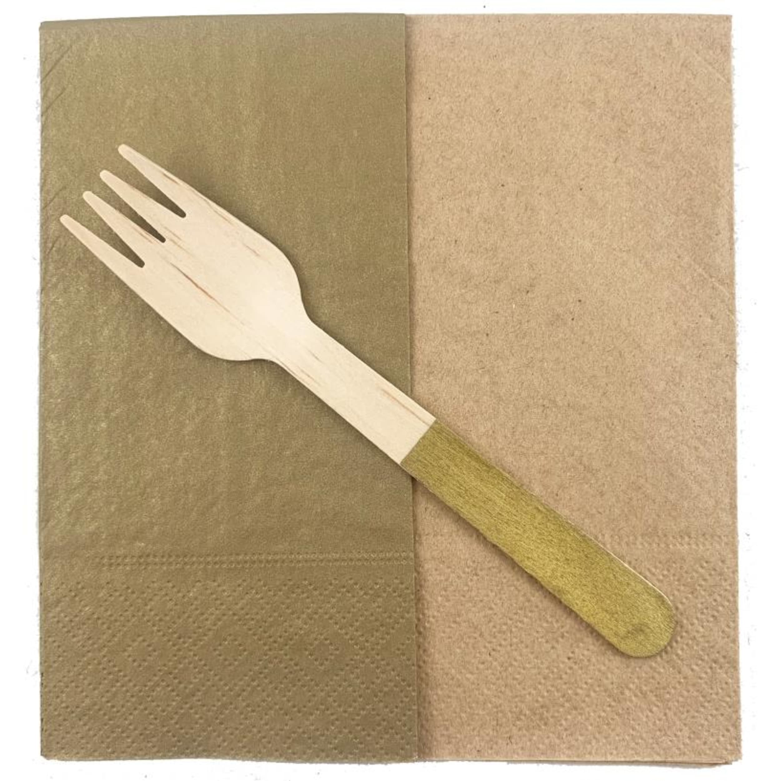 Eco Collection Wooden Forks Gold (10 Pack)
