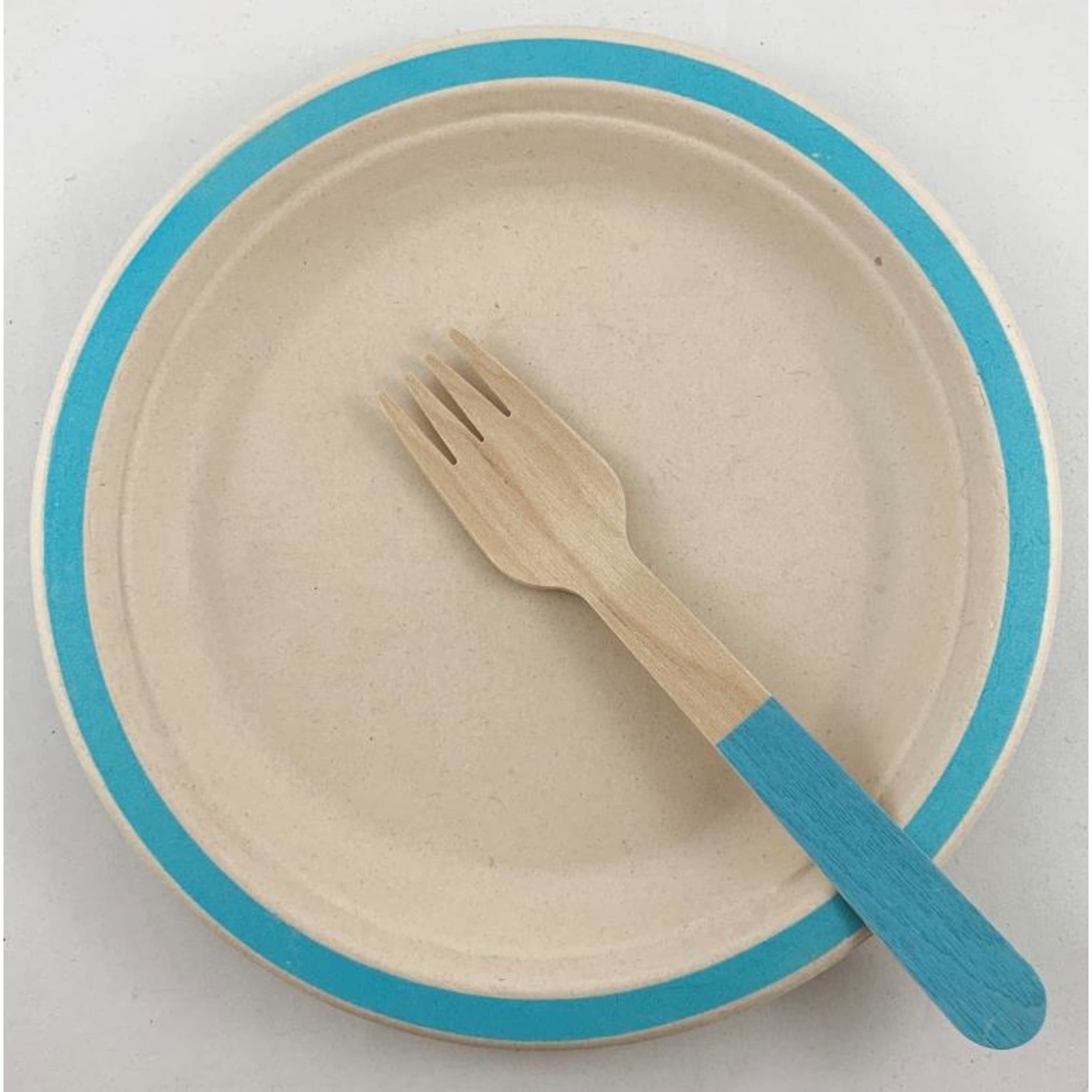 Eco Collection Wooden Forks Light Blue (10 Pack)