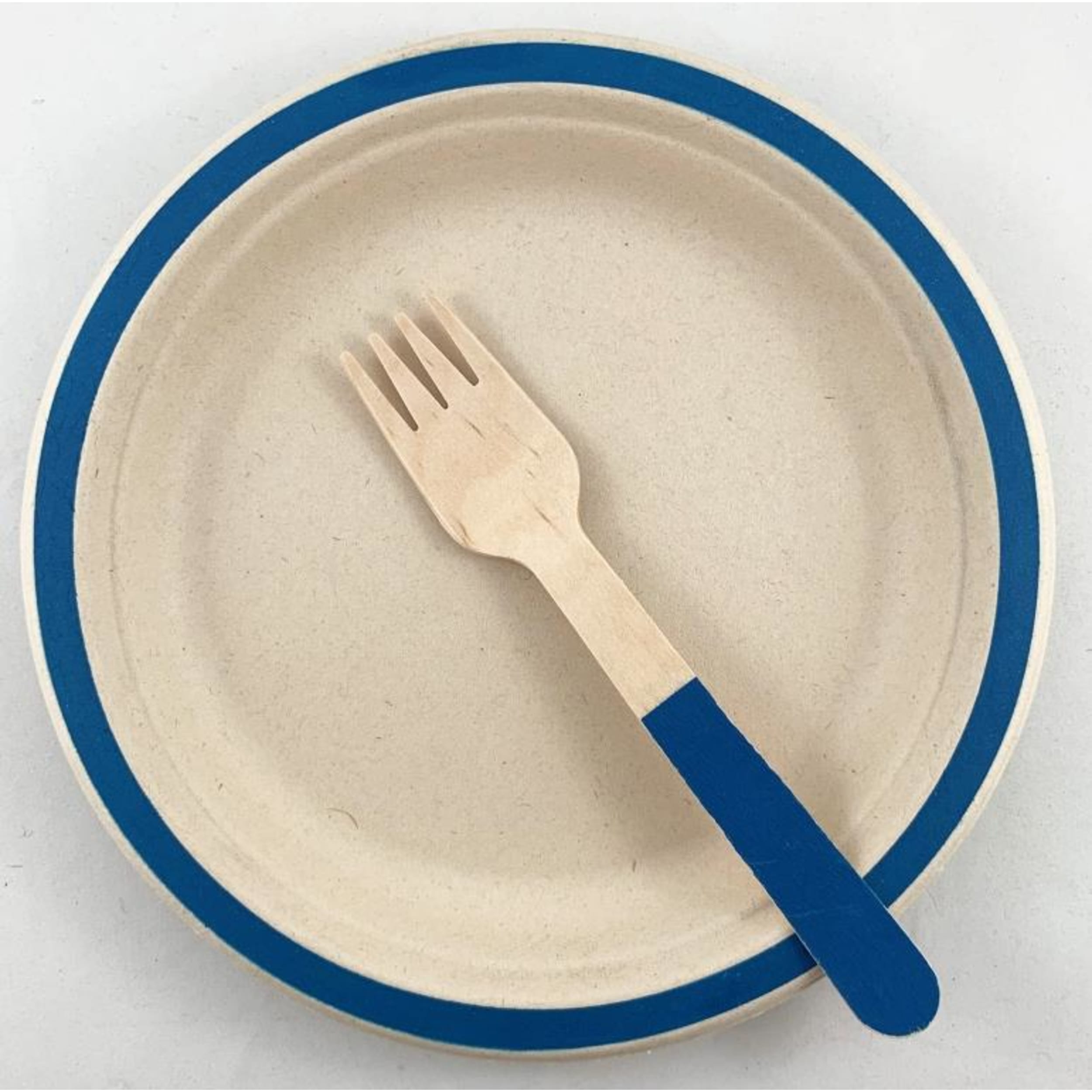 Eco Collection Wooden Forks Royal Blue (10 Pack)