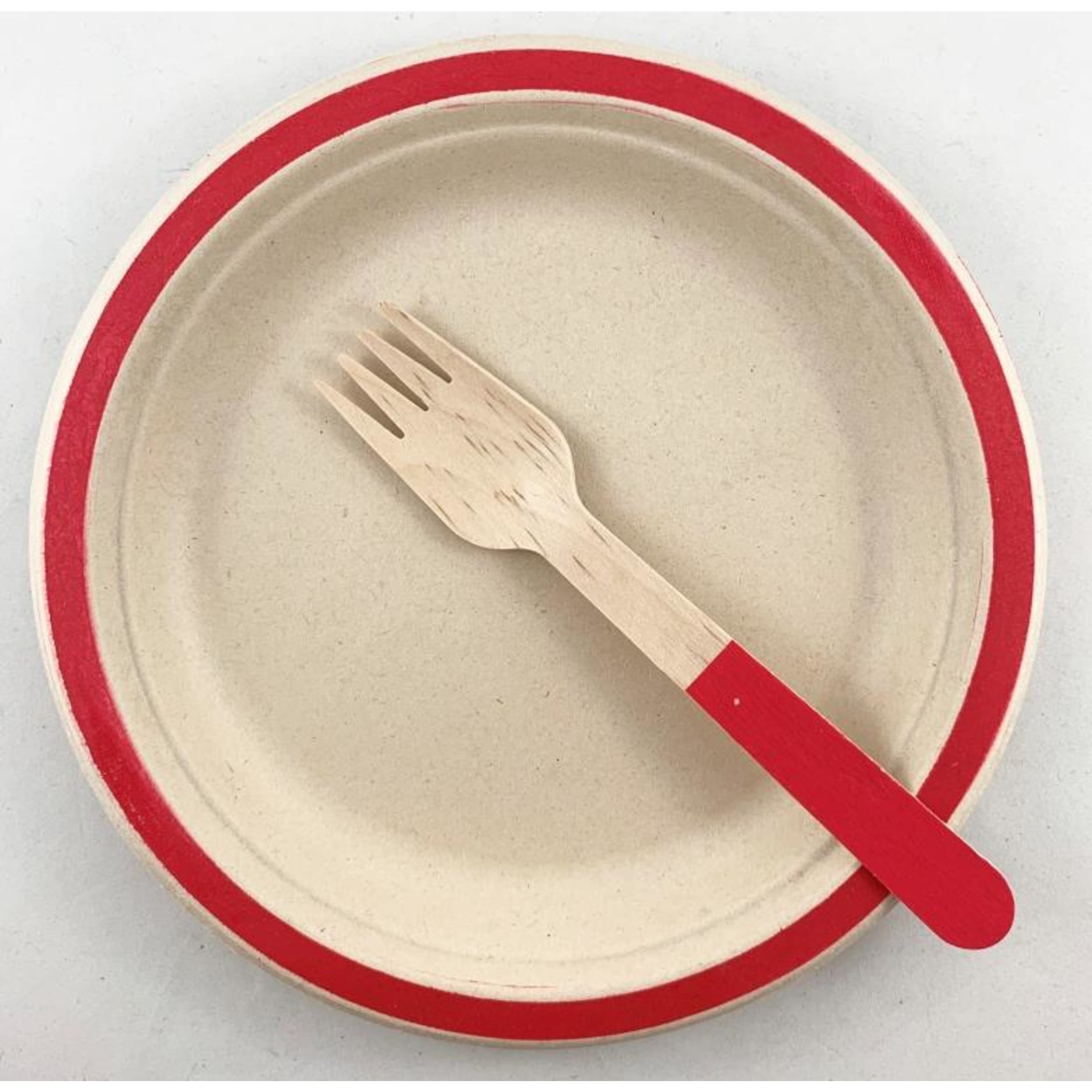 Eco Collection Wooden Forks Red (10 Pack)