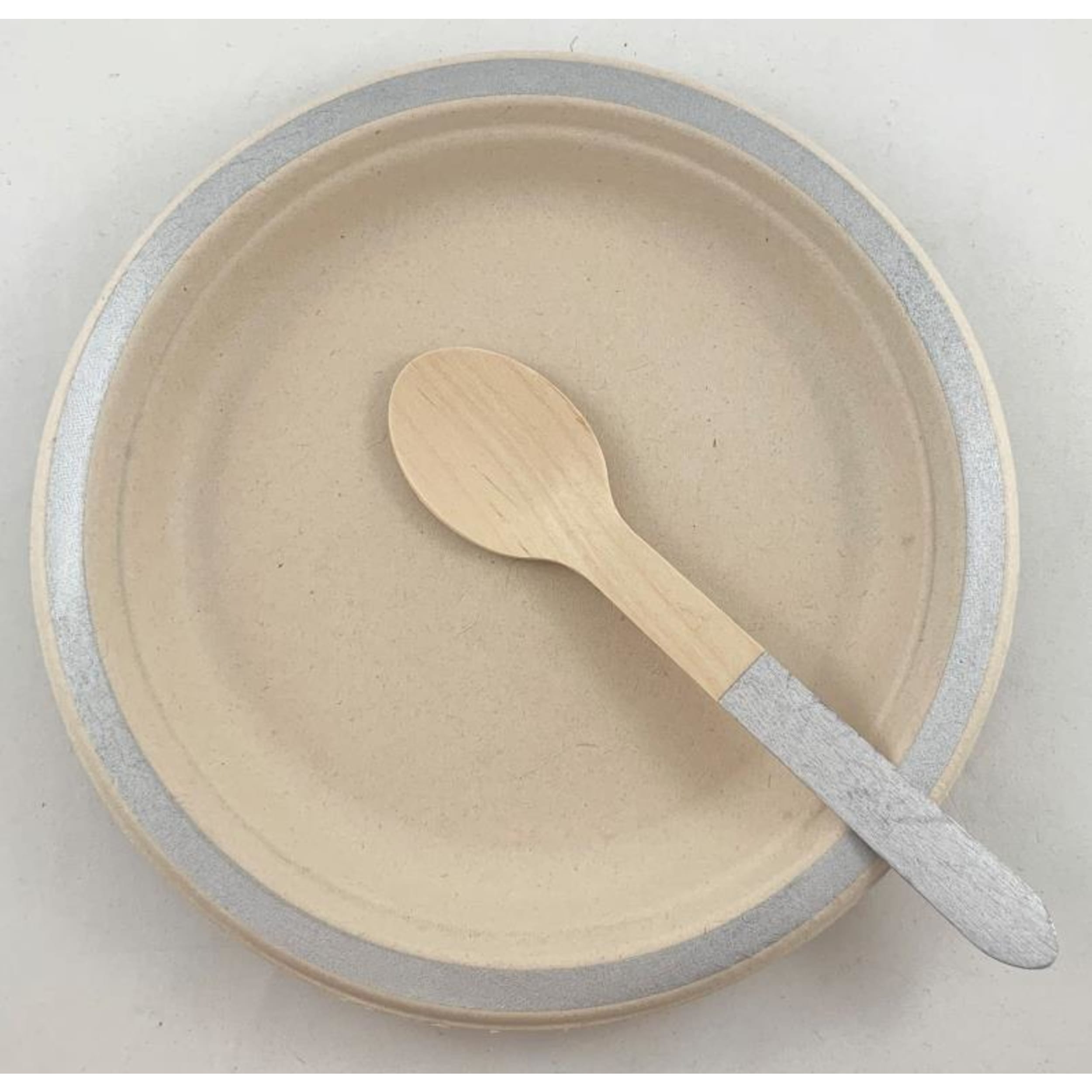 Eco Collection Wooden Spoons Silver (10 Pack)