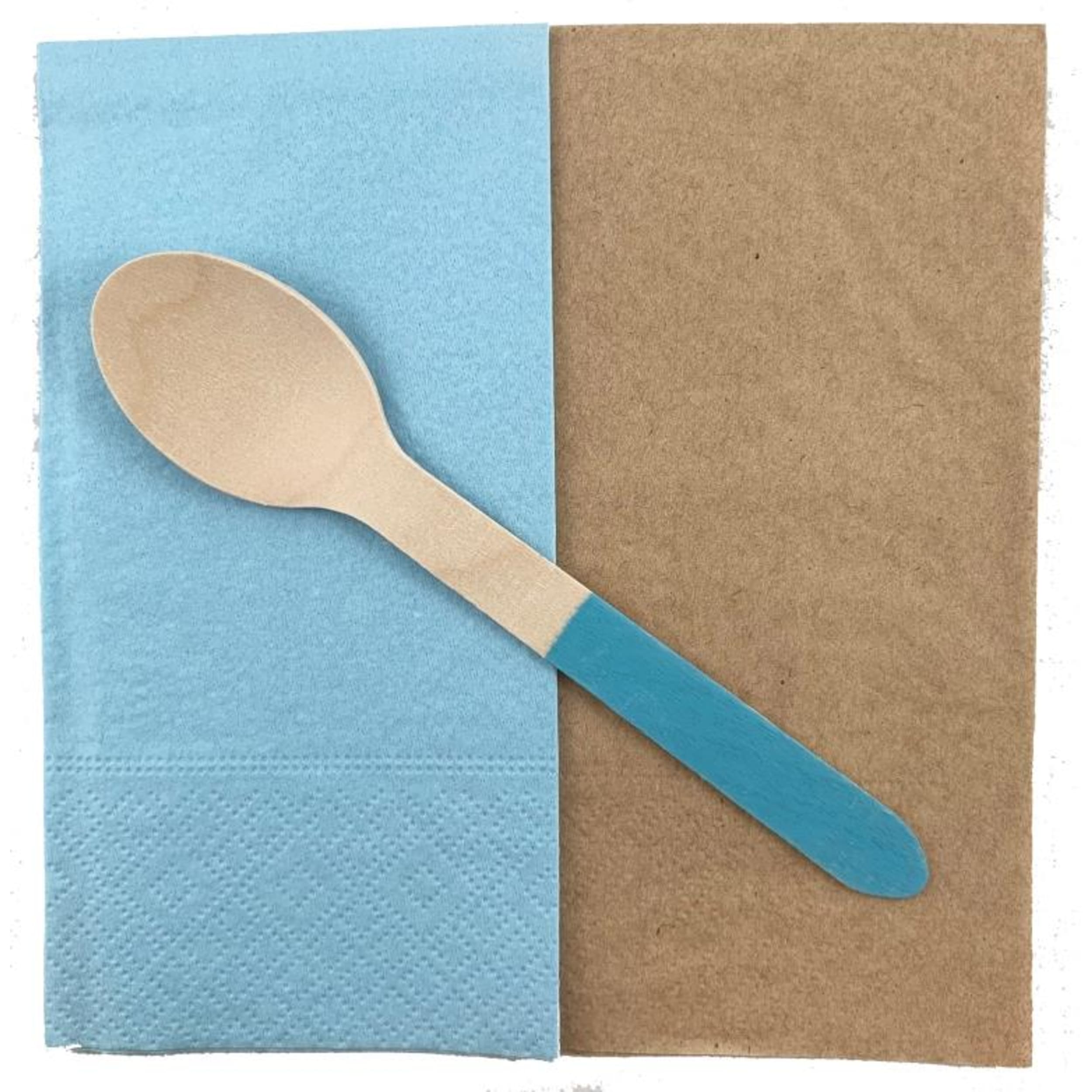 Eco Collection Wooden Spoons Light Blue (10 Pack)