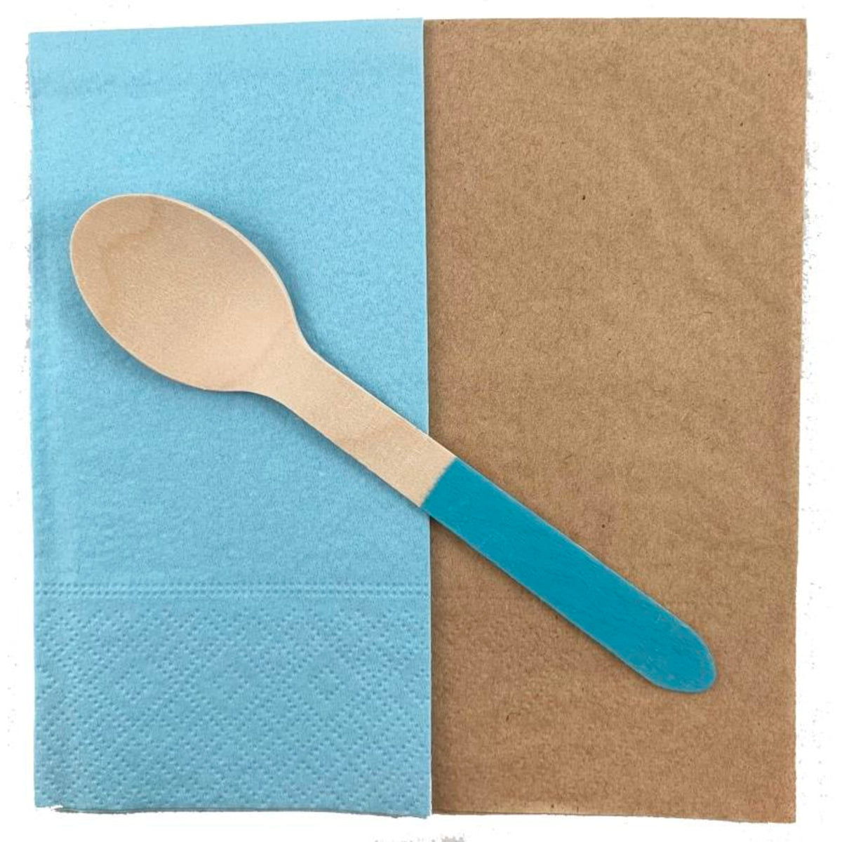 Eco Collection Wooden Spoons Light Blue (10 Pack)