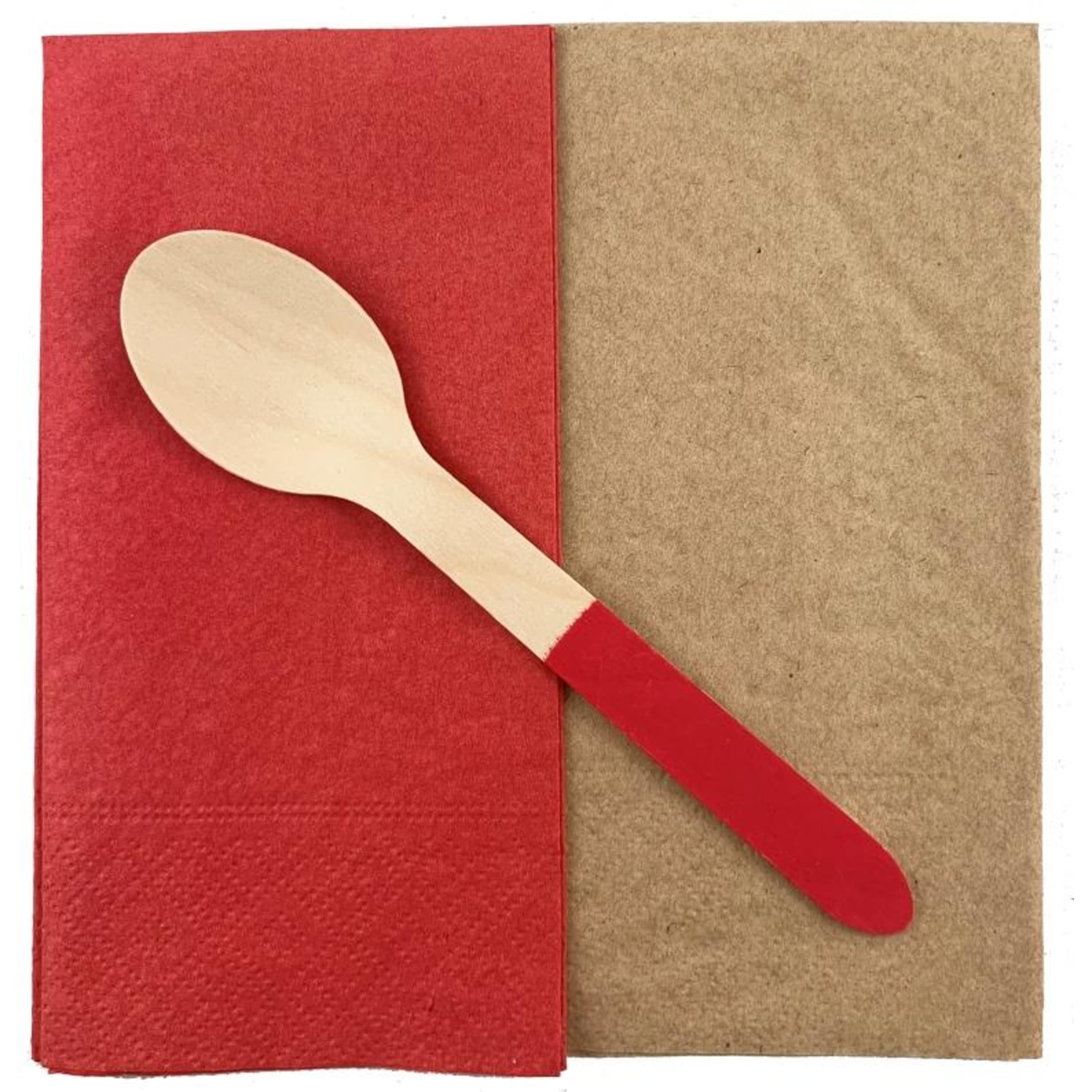 Eco Collection Wooden Spoons Red (10 Pack)