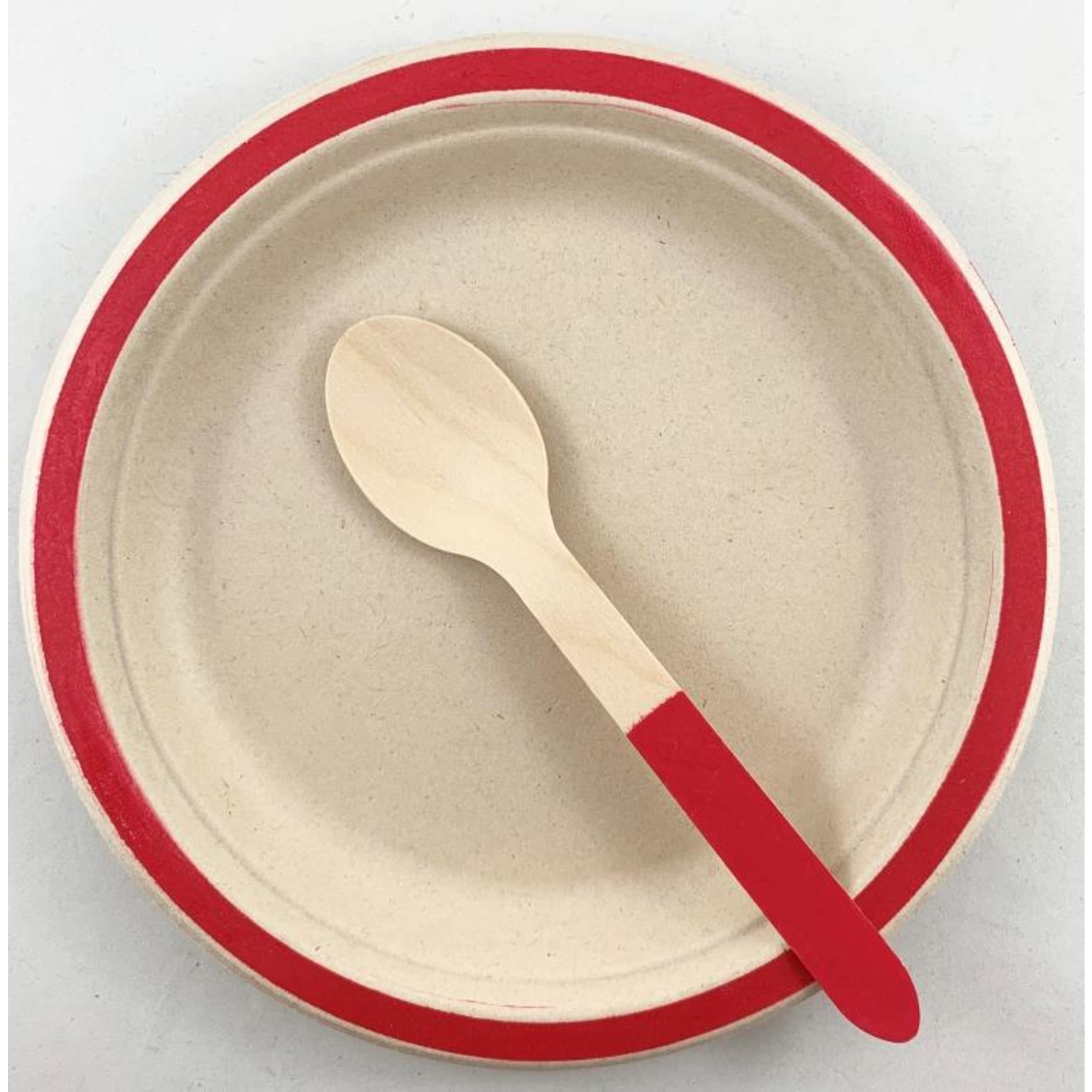 Eco Collection Wooden Spoons Red (10 Pack)