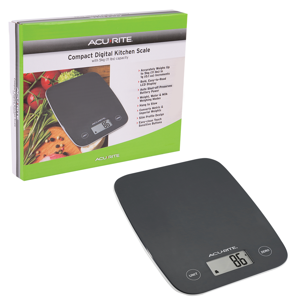Acurite Compact Digital Scale 1g/5kg - Black