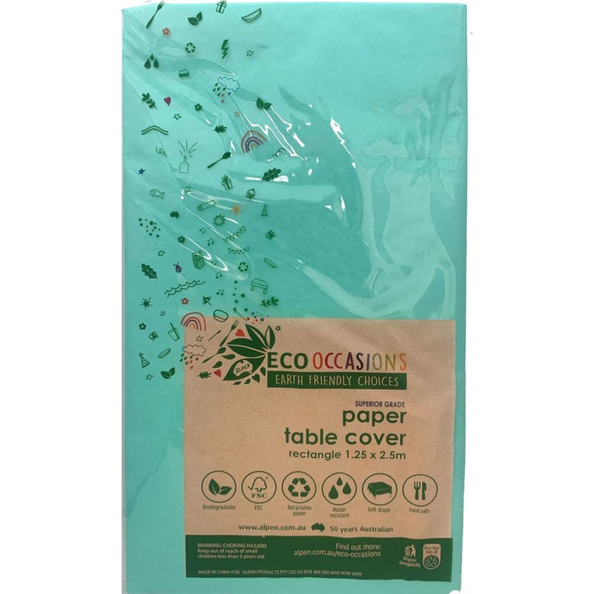 Eco Collection Tablecover Paper Rectangle 250x125cm Mint