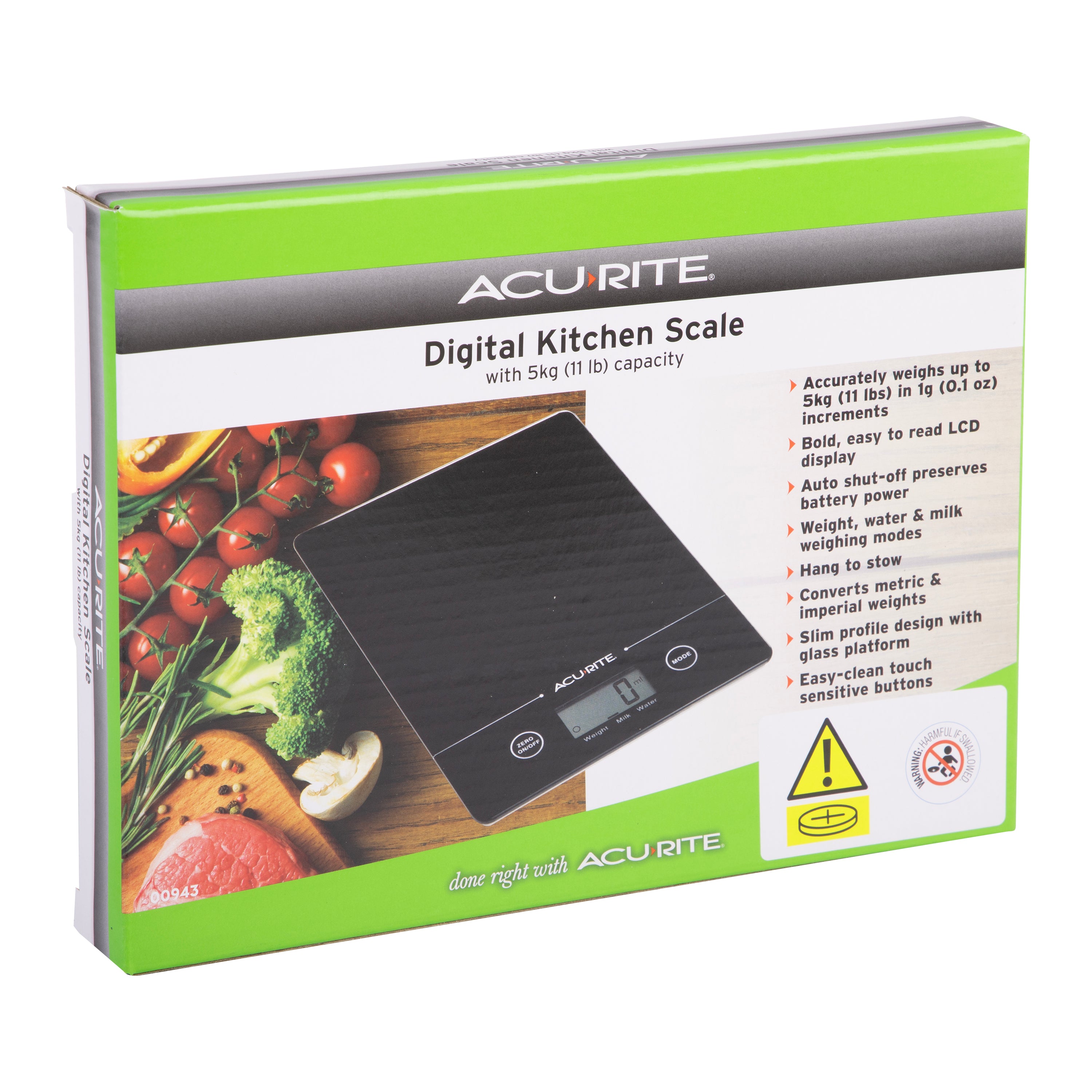 Acurite Slimline Digital Scale 1g/5kg - Black