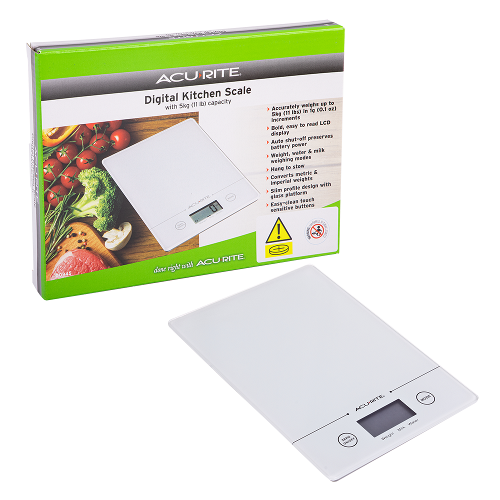 Acurite Slimline Digital Scale 1g/5kg - White