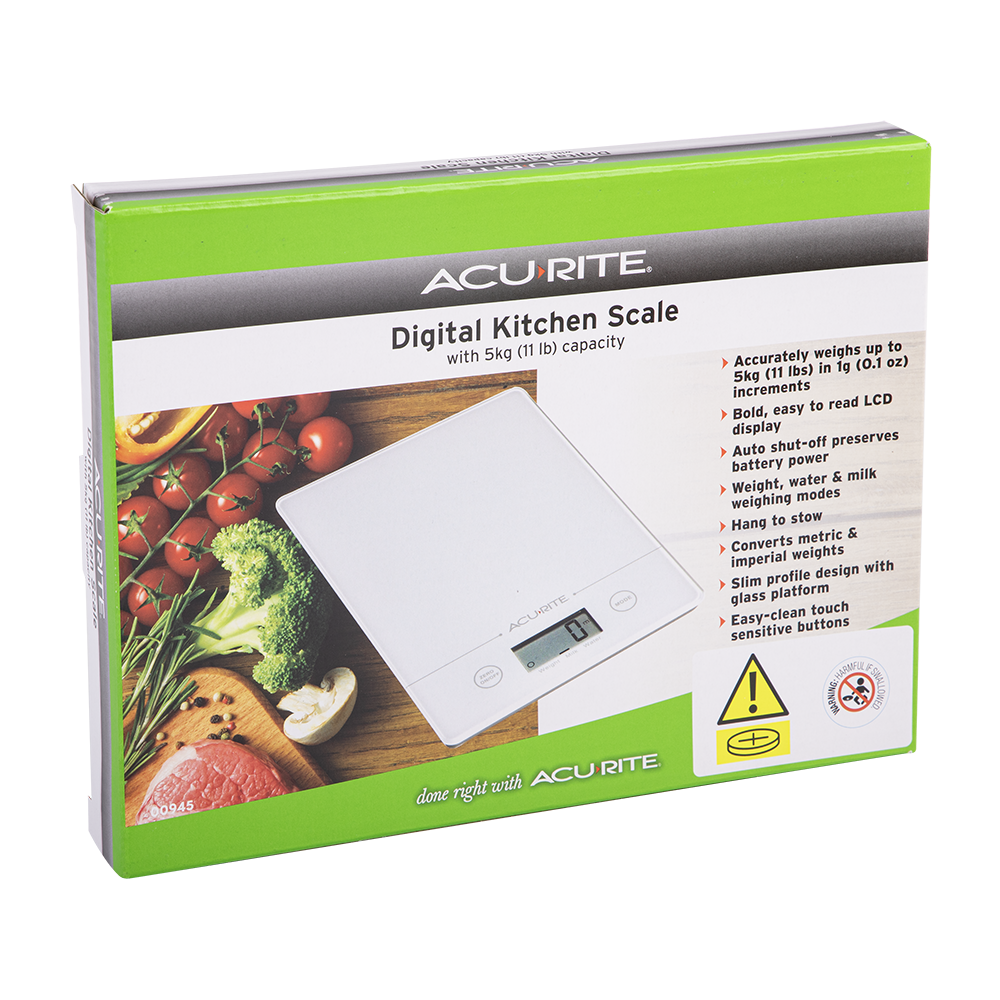 Acurite Slimline Digital Scale 1g/5kg - White