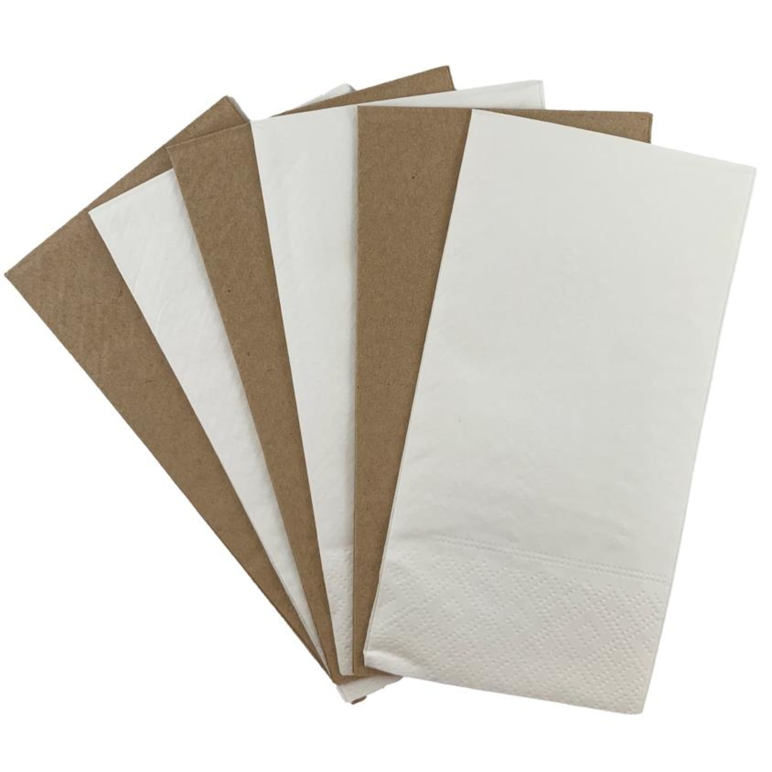 Catering Collection Napkins Lunch 1/8 fold White & Kraft (20 Pack)