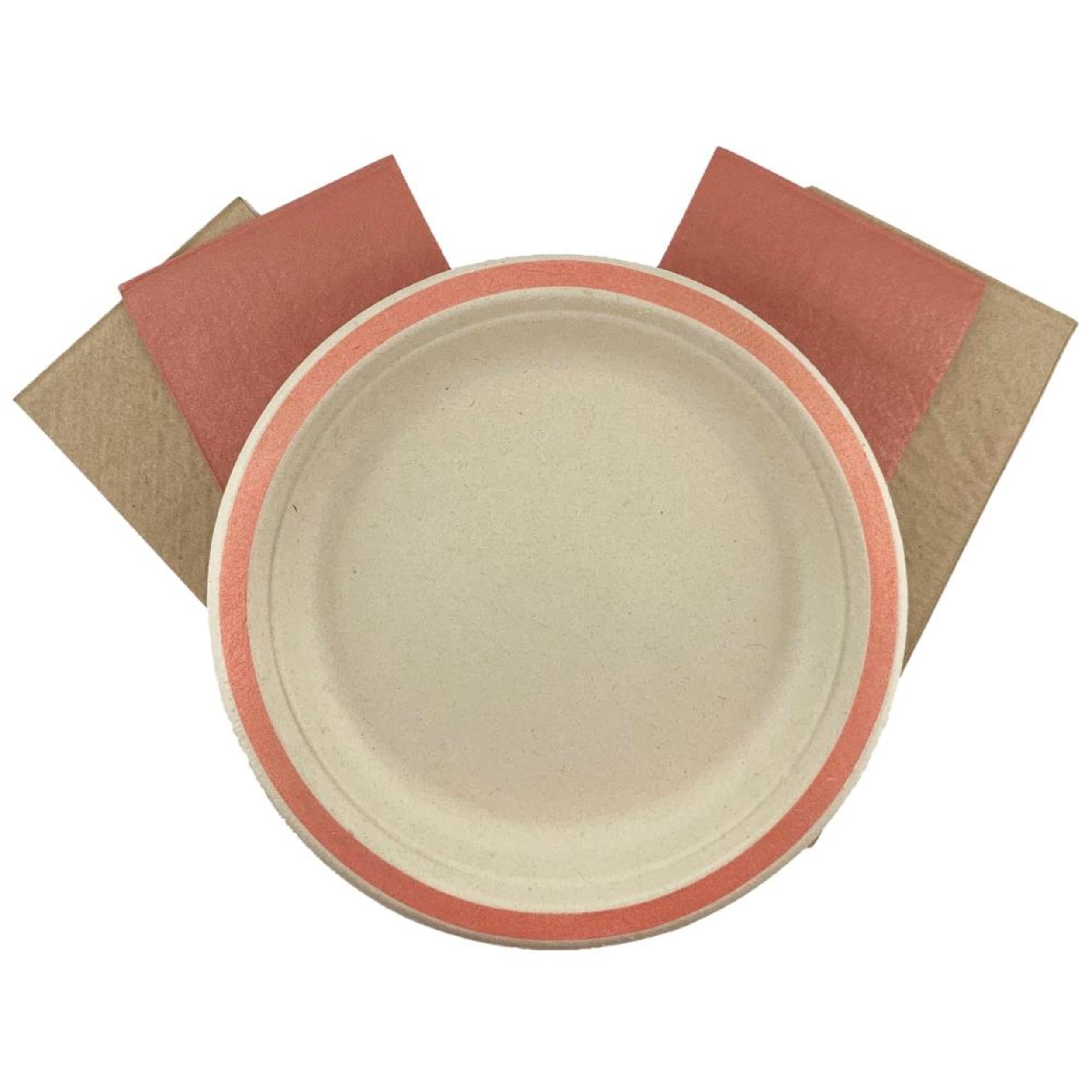 Catering Collection Napkins Lunch 1/8 fold Metallic Rose Gold & Kraft (20 Pack)