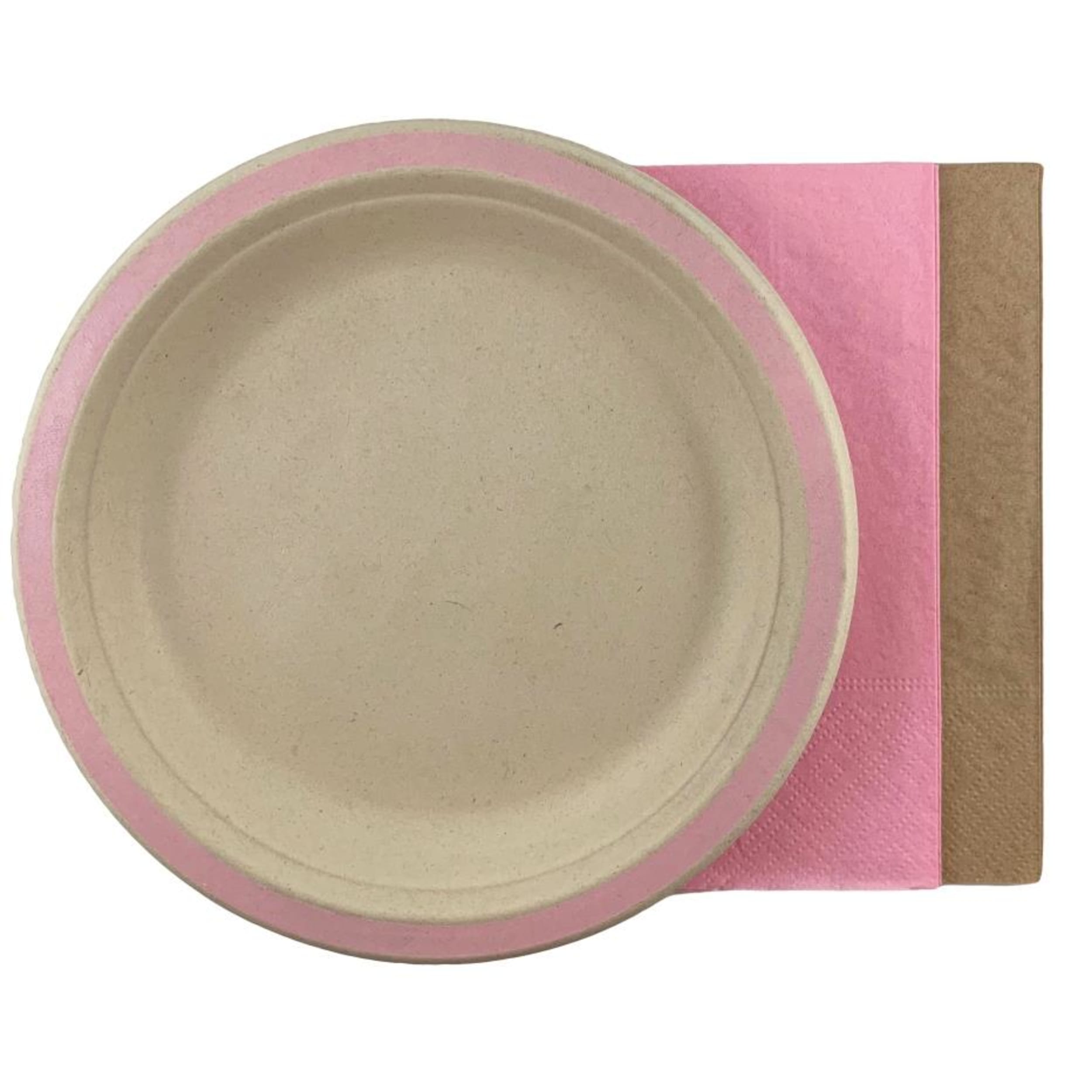 Catering Collection Napkins Lunch 1/8 fold Light Pink & Kraft (20 Pack)