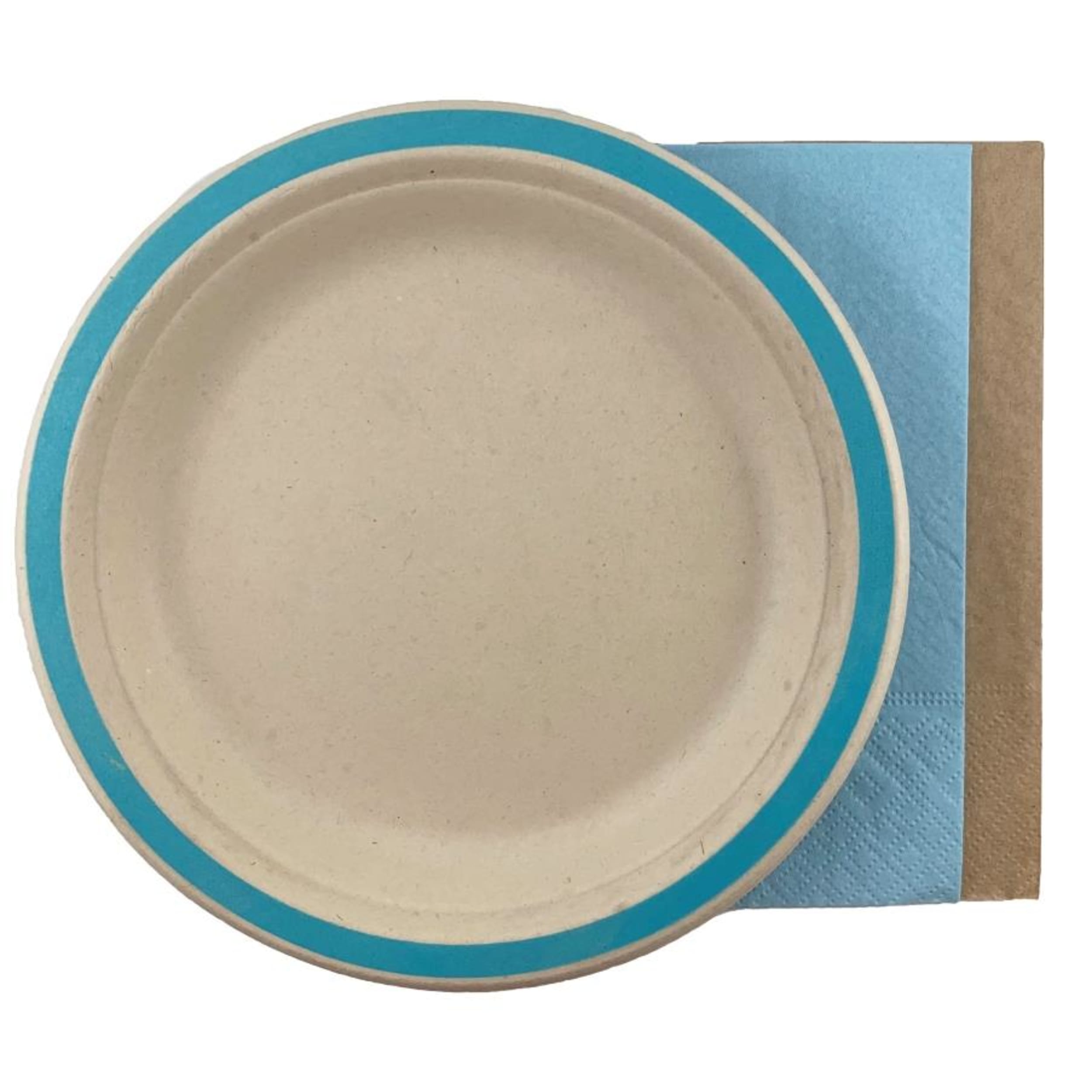 Catering Collection Napkins Lunch 1/8 fold Light Blue & Kraft (20 Pack)