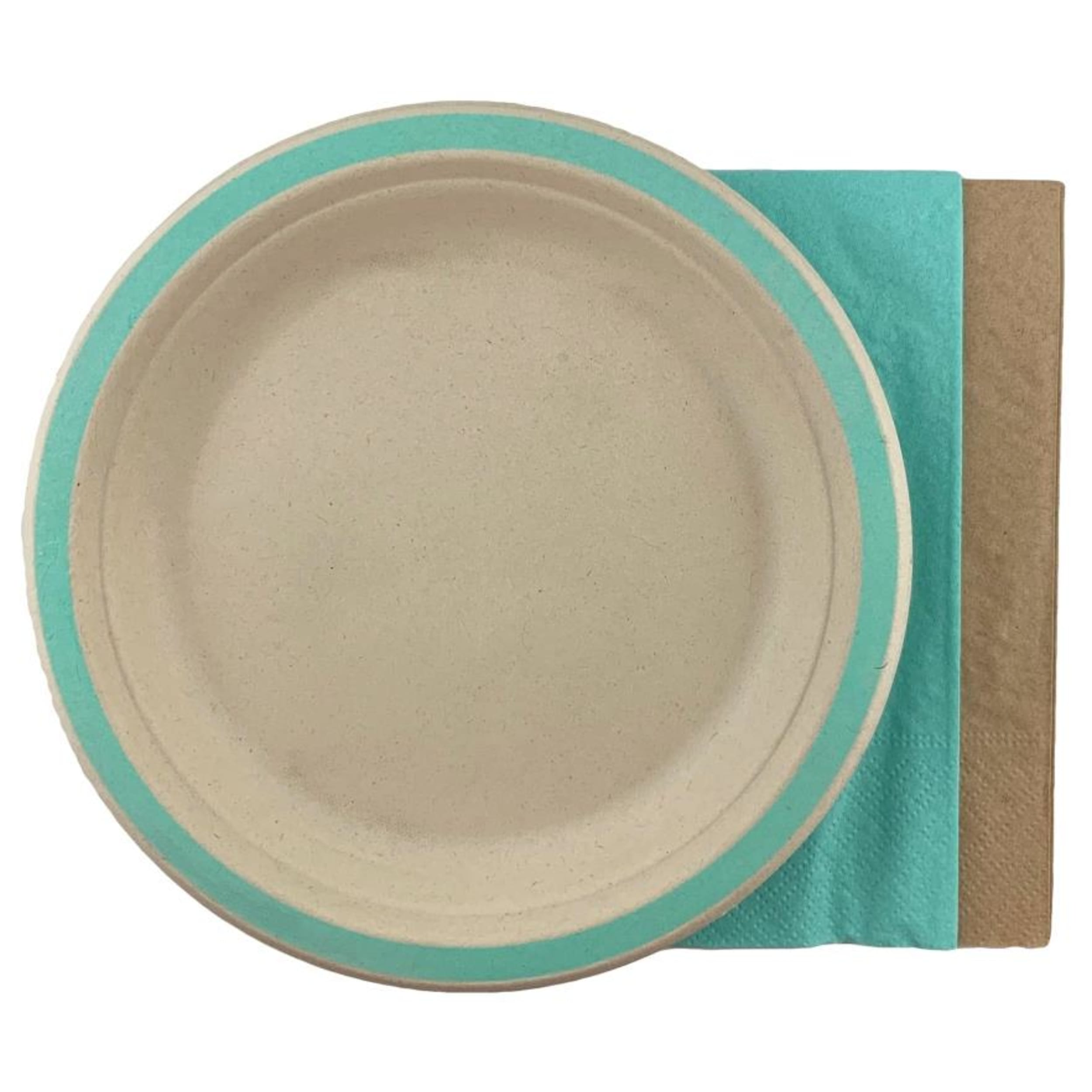 Catering Collection Napkins Lunch 1/8 fold Mint & Kraft (20 Pack)