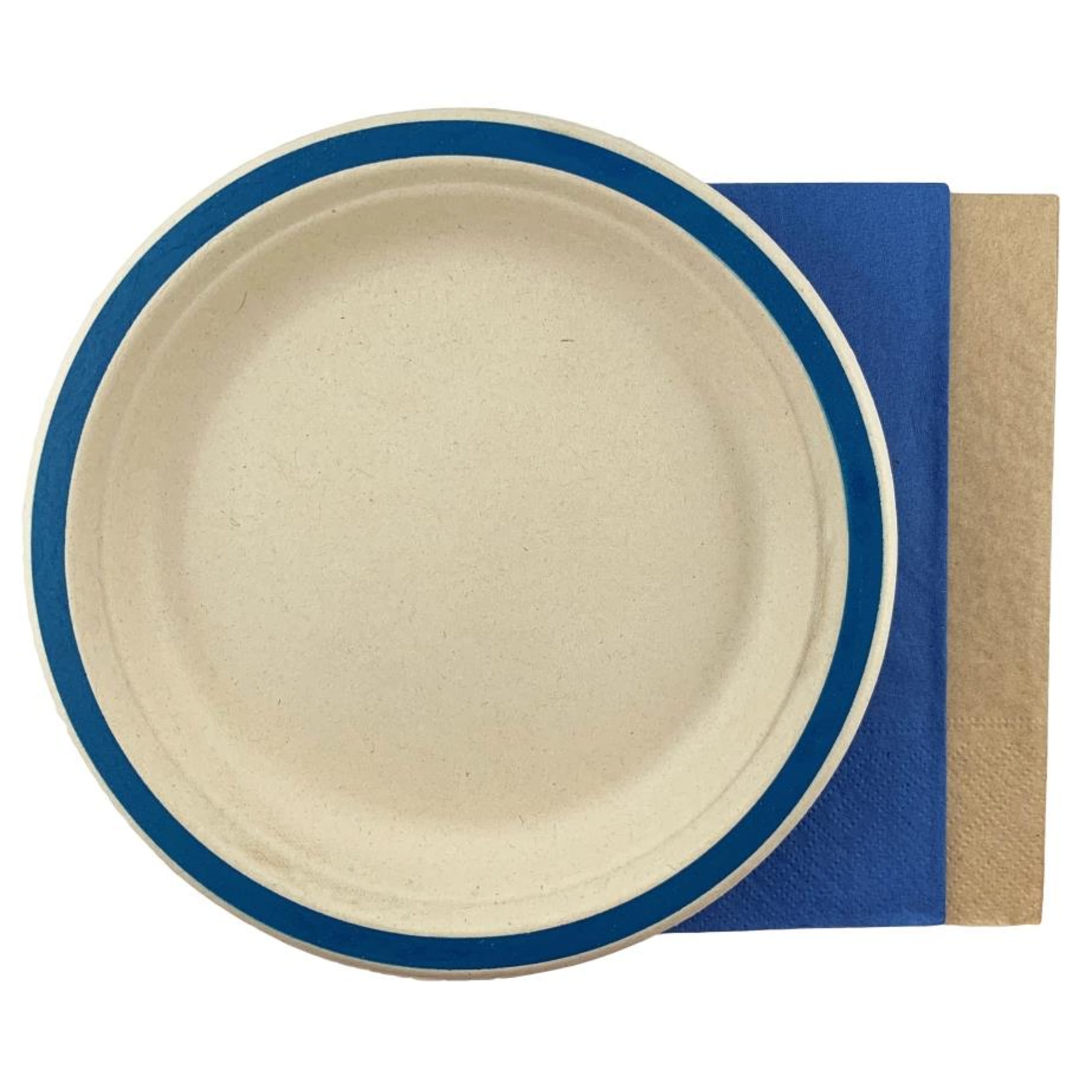 Catering Collection Napkins Lunch 1/8 fold Dark Blue & Kraft (20 Pack)