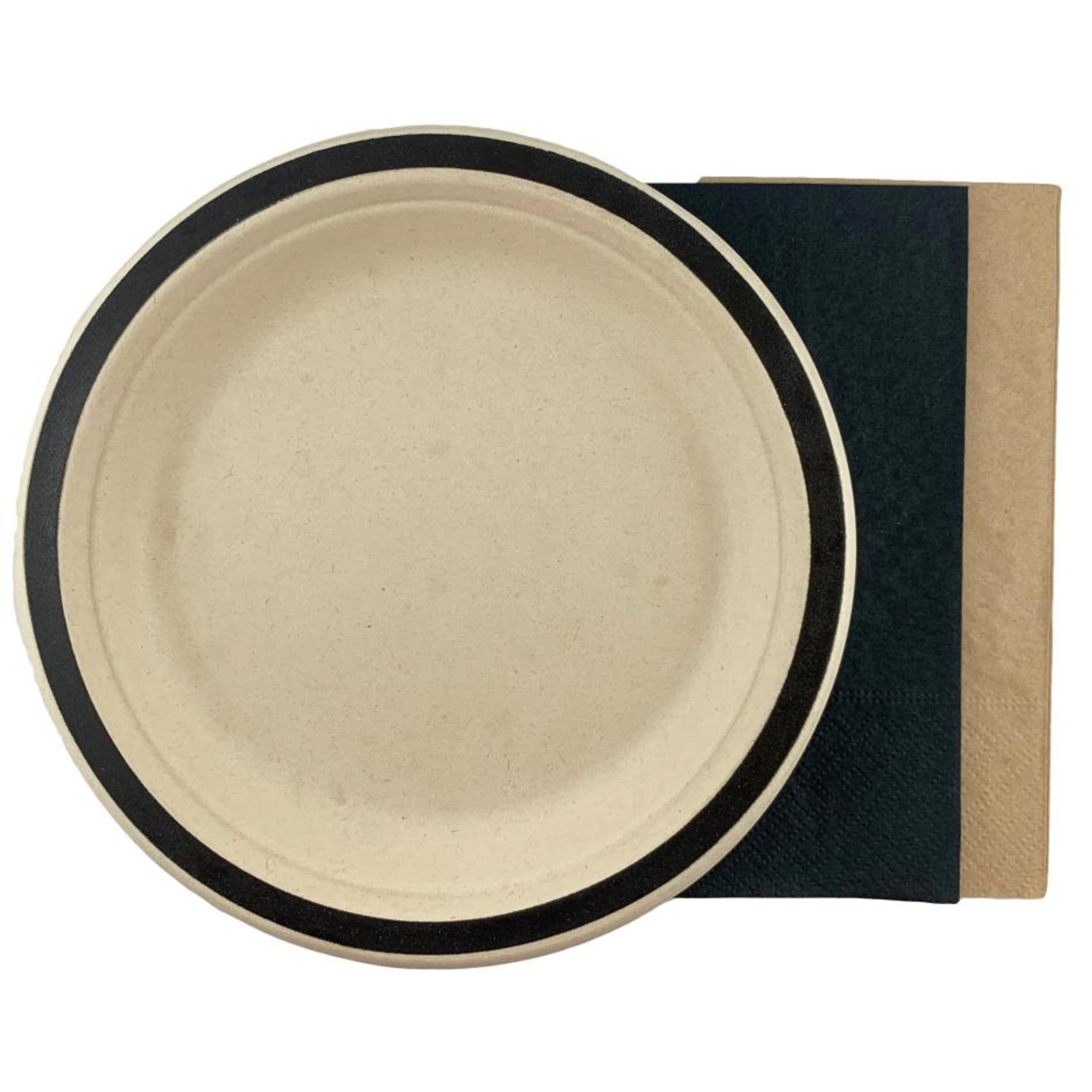 Catering Collection Napkins Lunch 1/8 fold Black & Kraft (20 Pack)