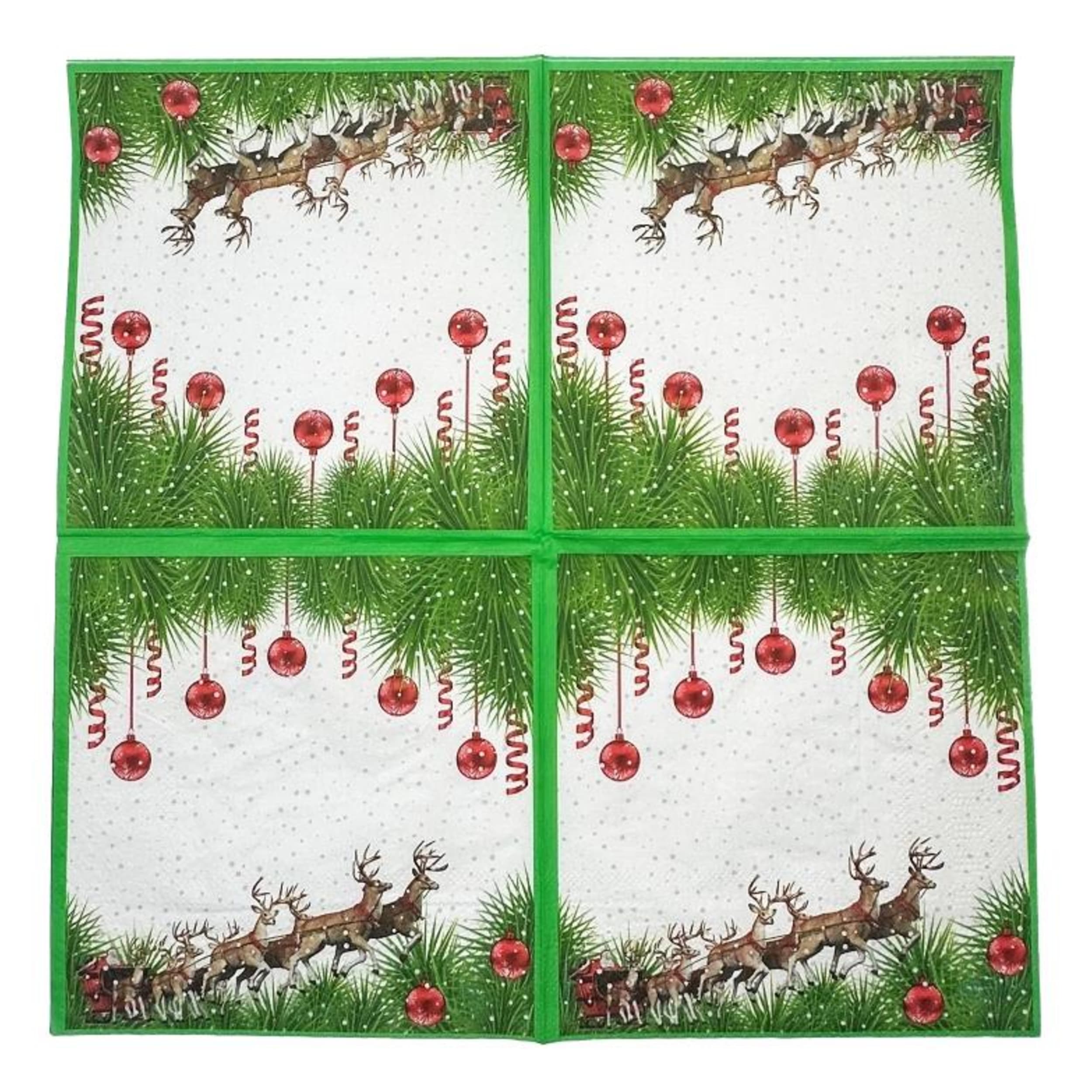 Catering Collection Napkins Lunch 2ply Printed Christmas Reindeer (20 Pack)