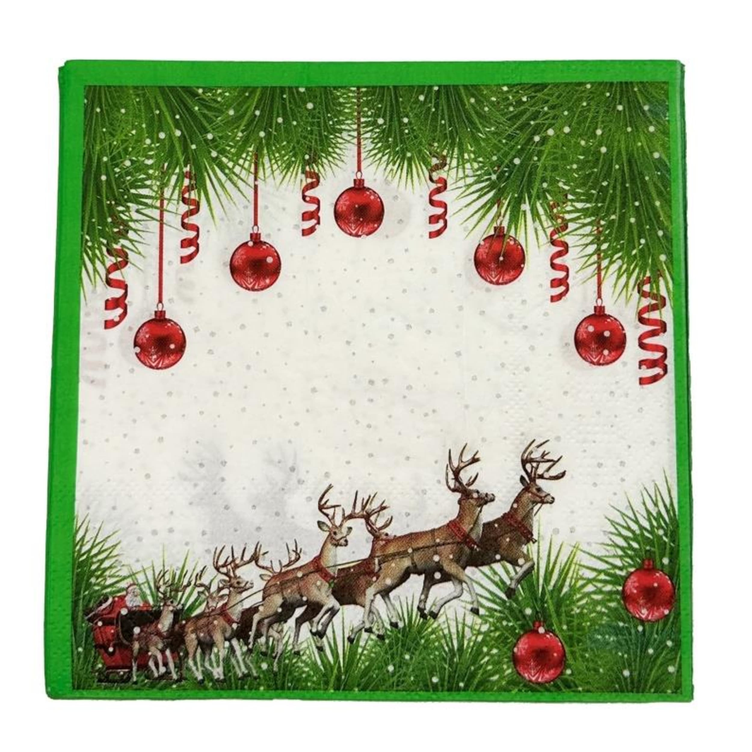 Catering Collection Napkins Lunch 2ply Printed Christmas Reindeer (20 Pack)