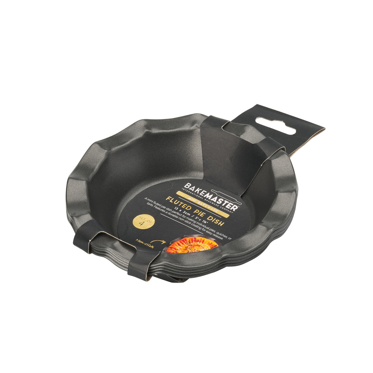 Bakemaster Fluted Pie Dish 13x3cm  Set Of 4