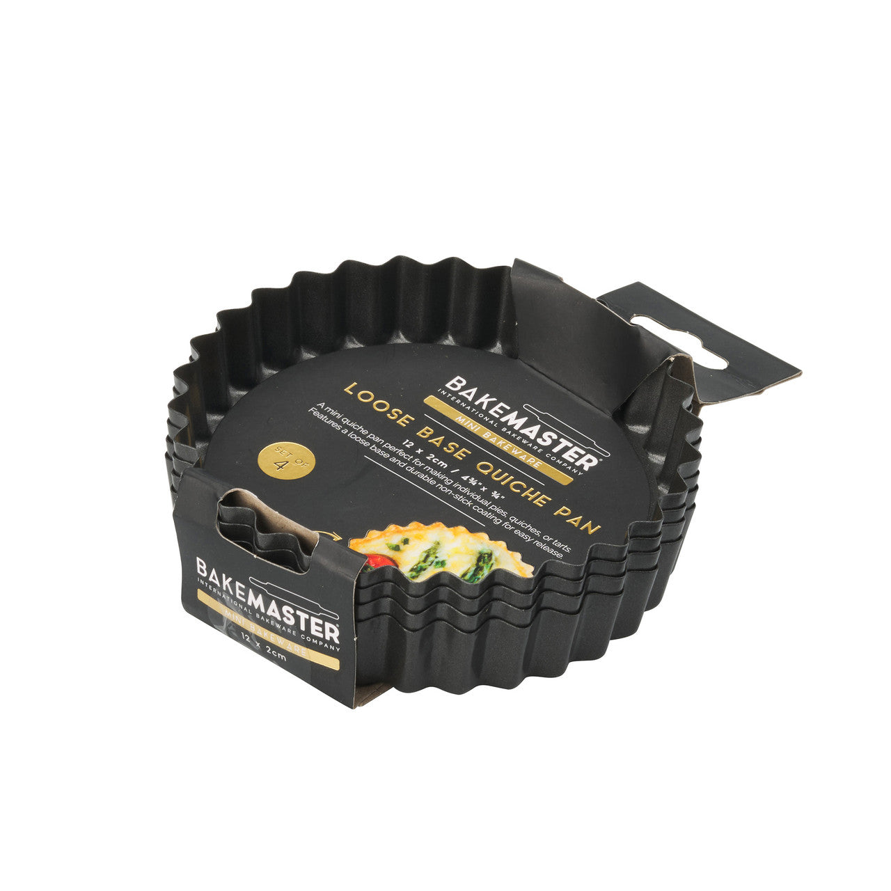 Bakemaster Mini Quiche Pan 12x2cm   Set Of 4