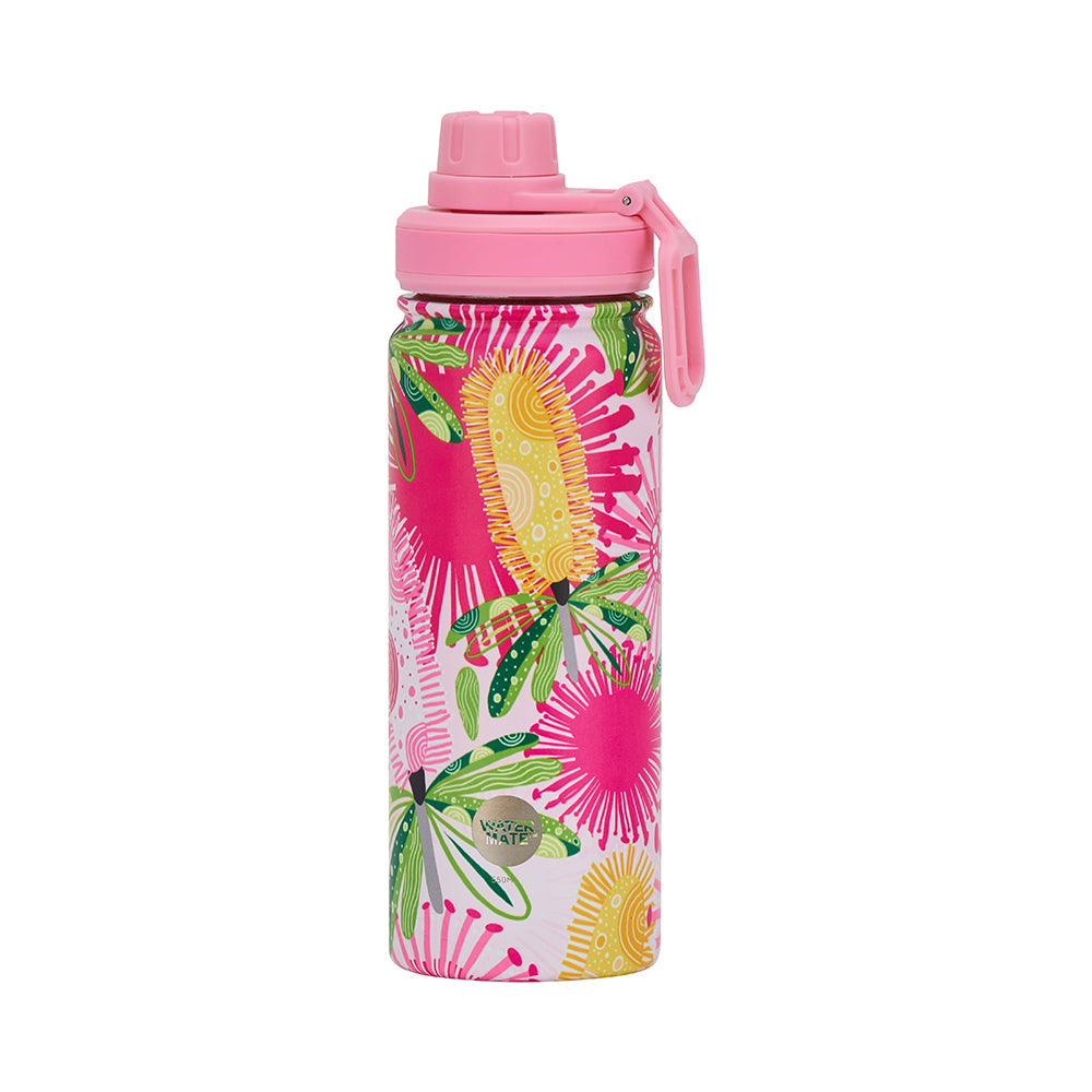 Annabel Trends Stainless Steel Watermate Drink Bottle 550ml Midnight Blooms
