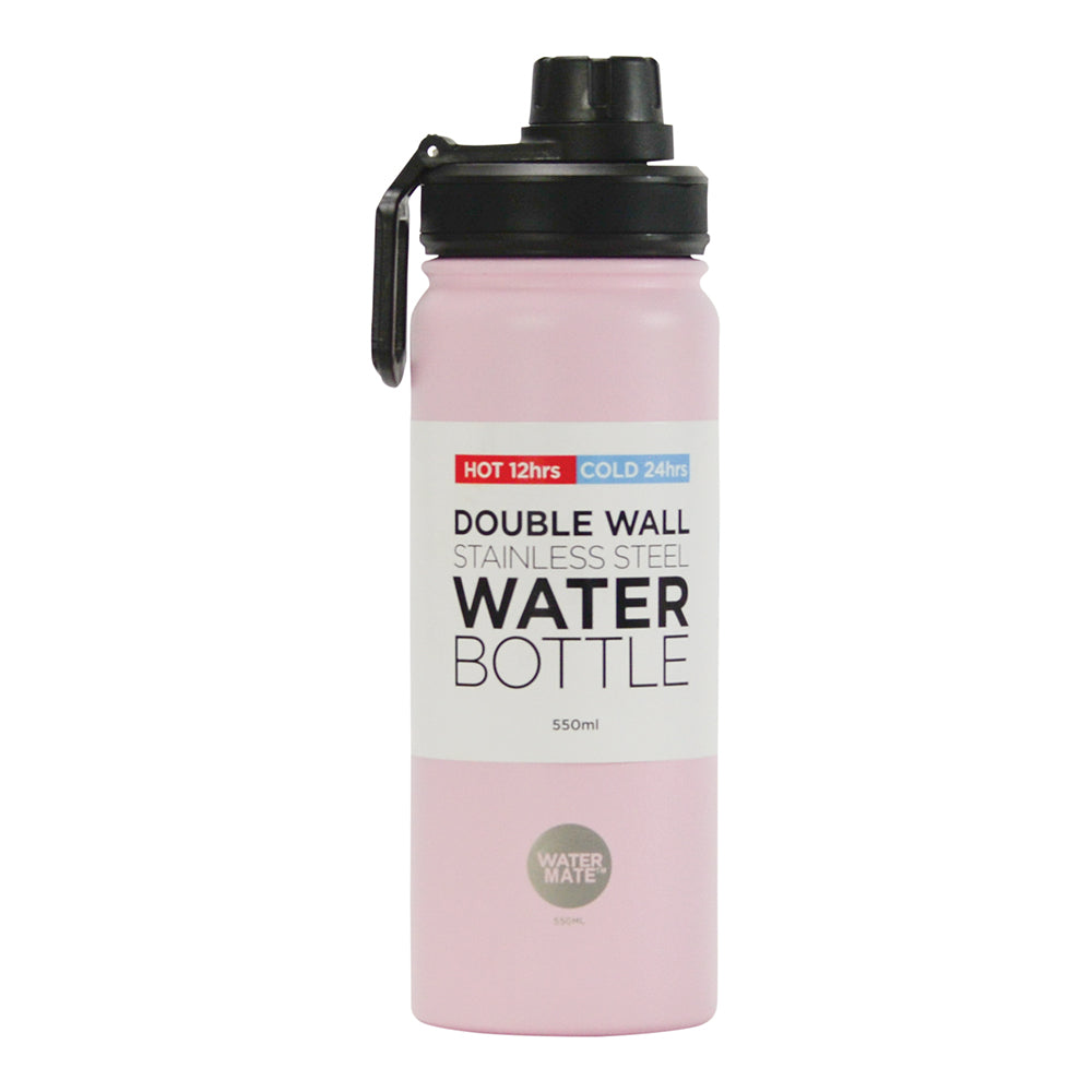 Annabel Trends Stainless Steel Watermate Drink Bottle 550ml Pale Pink