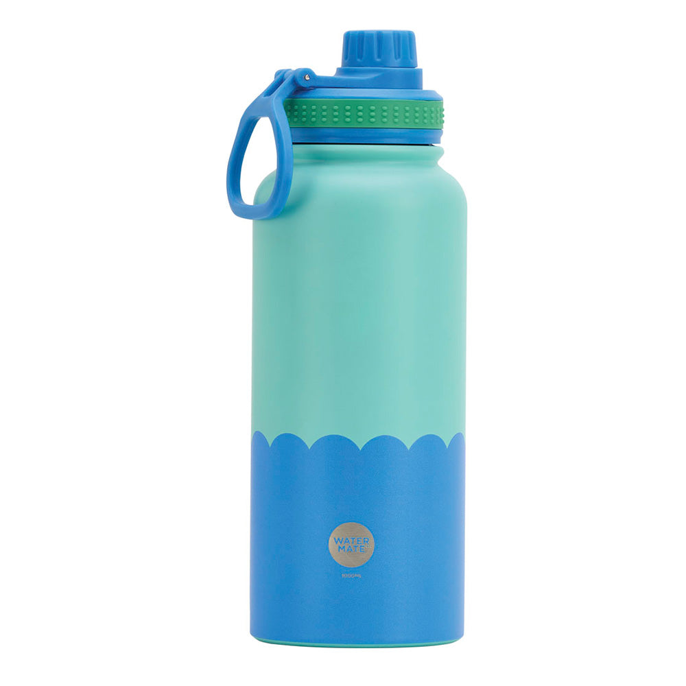 Annabel Trends Stainless Steel Watermate Drink Bottle Wave 1L Aqua & Blue