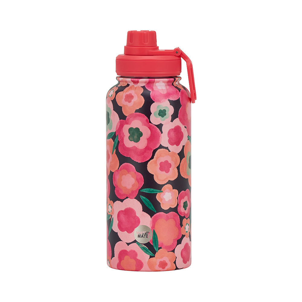 Annabel Trends Stainless Steel Watermate Drink Bottle 950ml Midnight Blooms