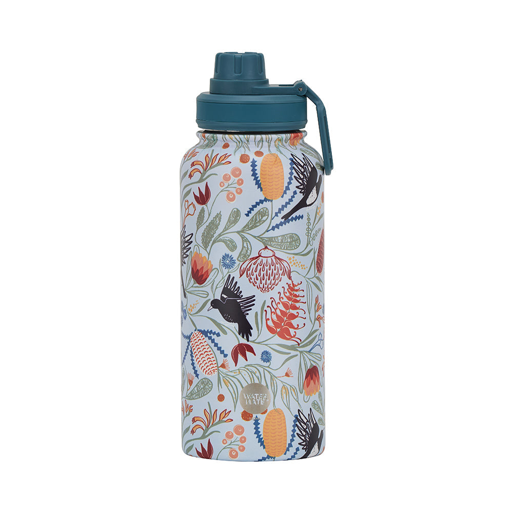 Annabel Trends Stainless Steel Watermate Drink Bottle 950ml Nocturnal Blooms