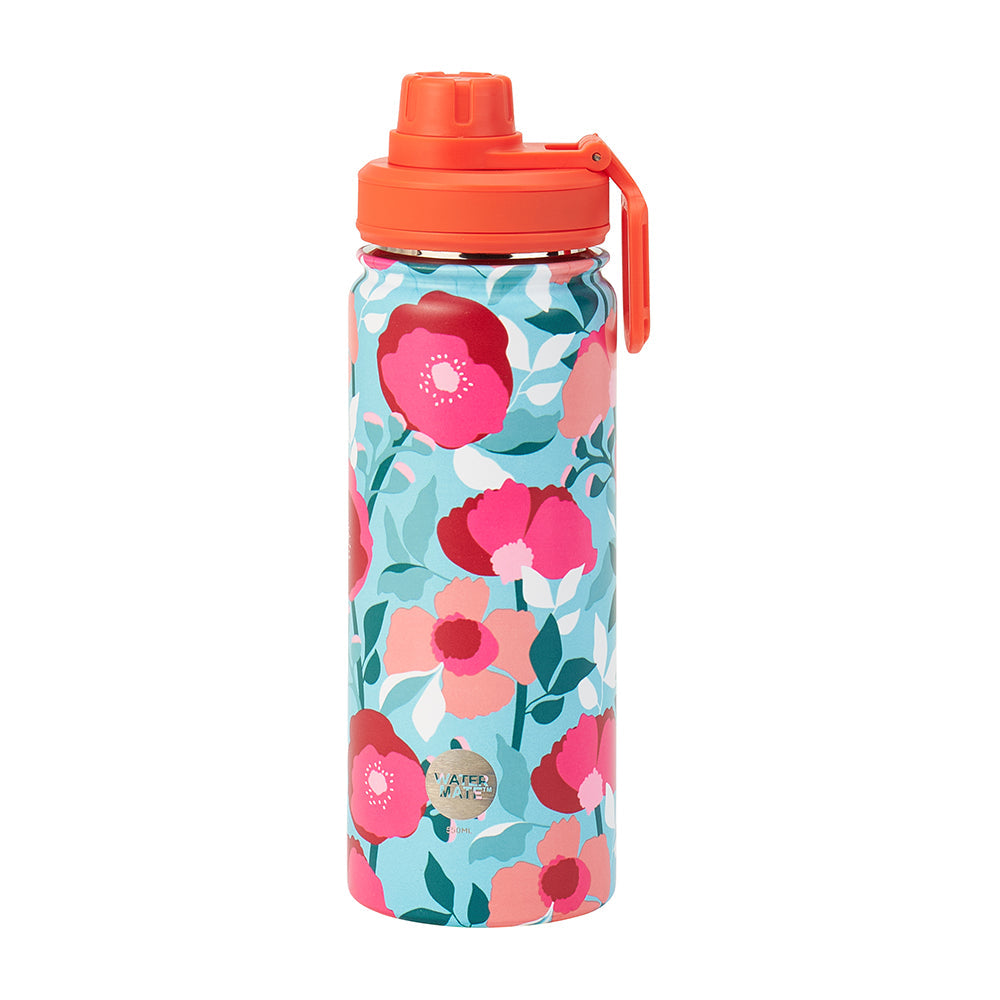 Annabel Trends Stainless Steel Watermate Drink Bottle 550ml Sherbet Poppies