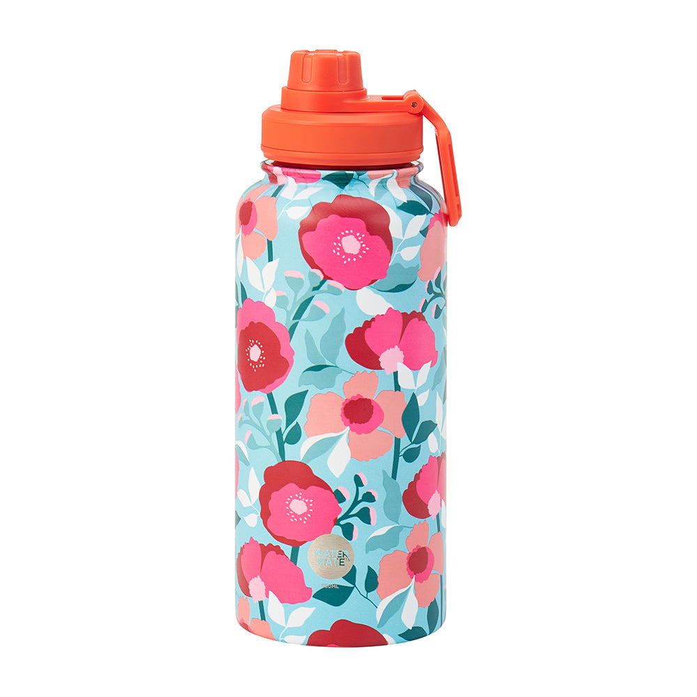 Annabel Trends Stainless Steel Watermate Drink Bottle 950ml Sherbet Poppies