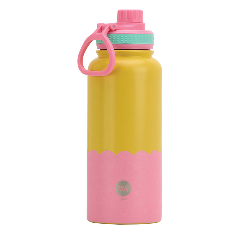 Annabel Trends Stainless Steel Watermate Drink Bottle Wave 1L Yellow & Candy
