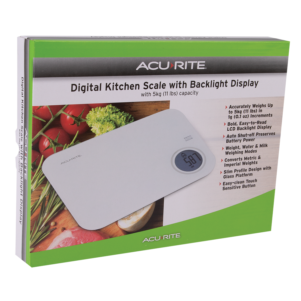 Acurite "Stella" Digital Scale W/ Backlight Display 1g/5kg - White