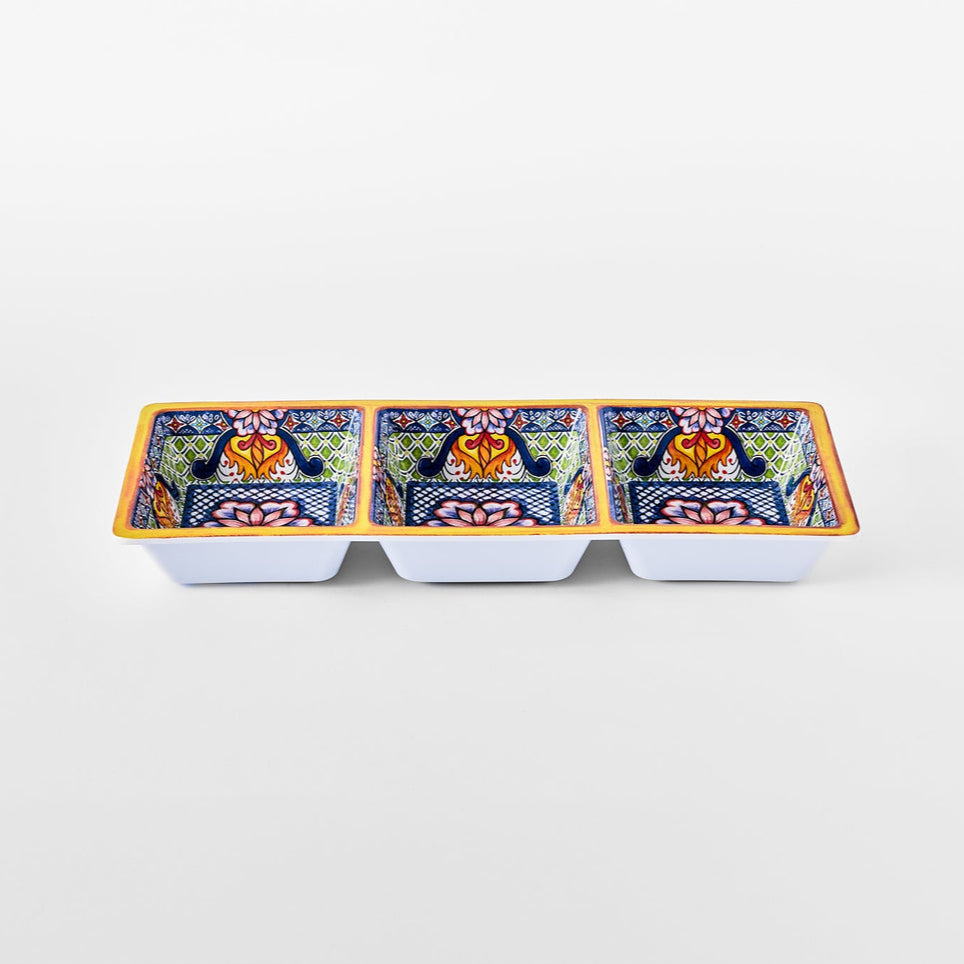 Prepara Three Section Tray - Yellow