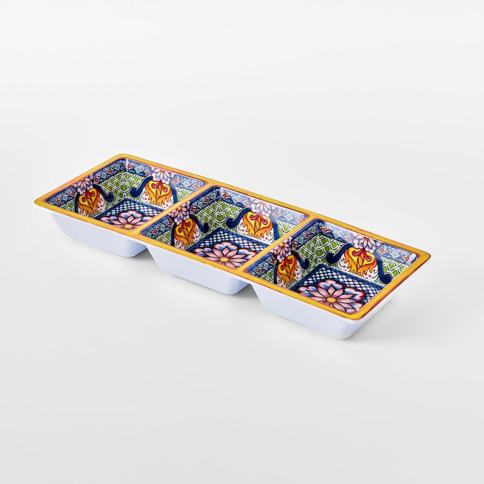 Prepara Three Section Tray - Yellow