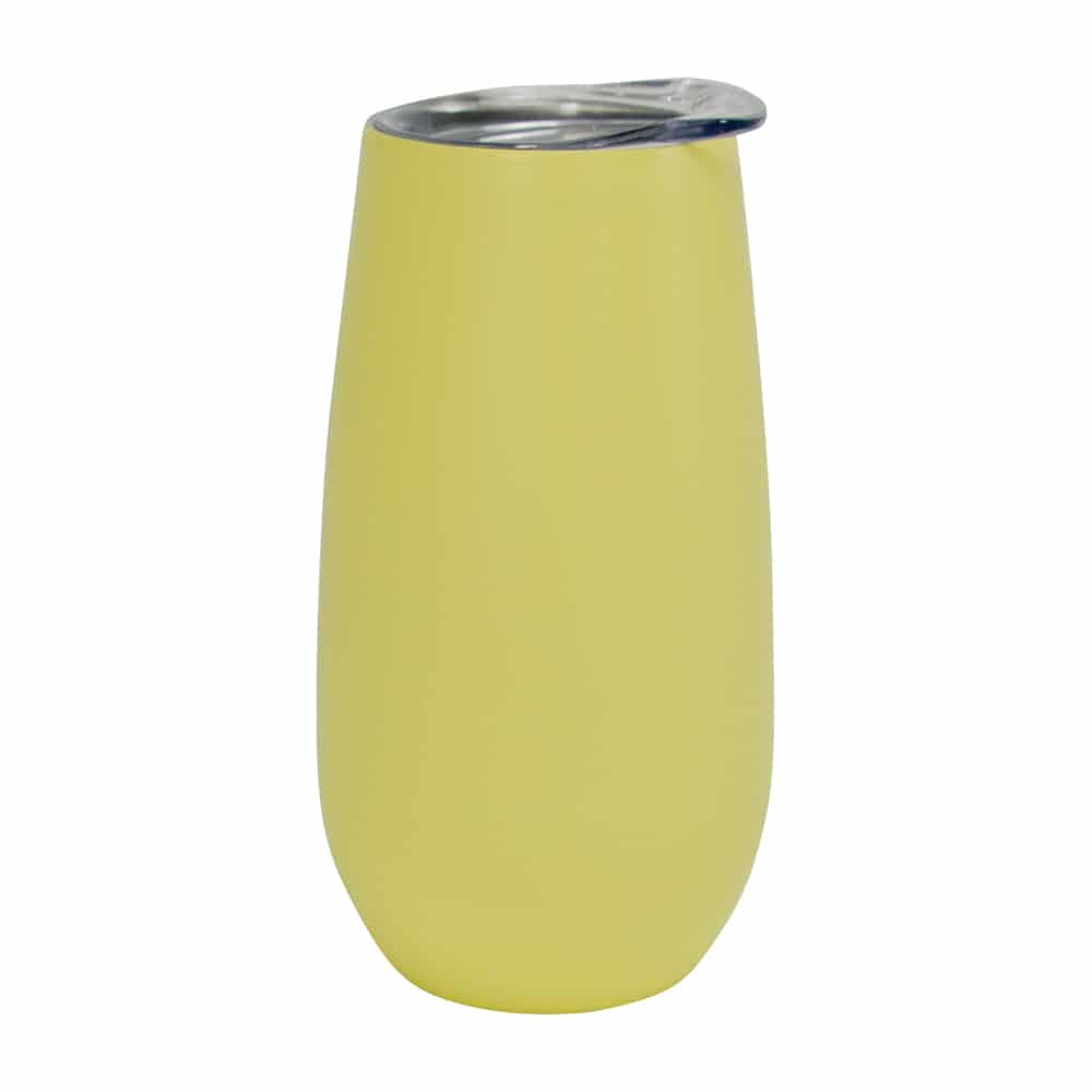 Annabel Trends Sparkling Flute Double Walled Plain Colour Gelato Lemon