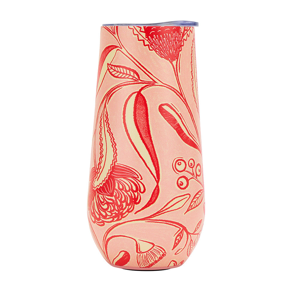 Annabel Trends Sparkling Flute Double Walled Design Red Stripe