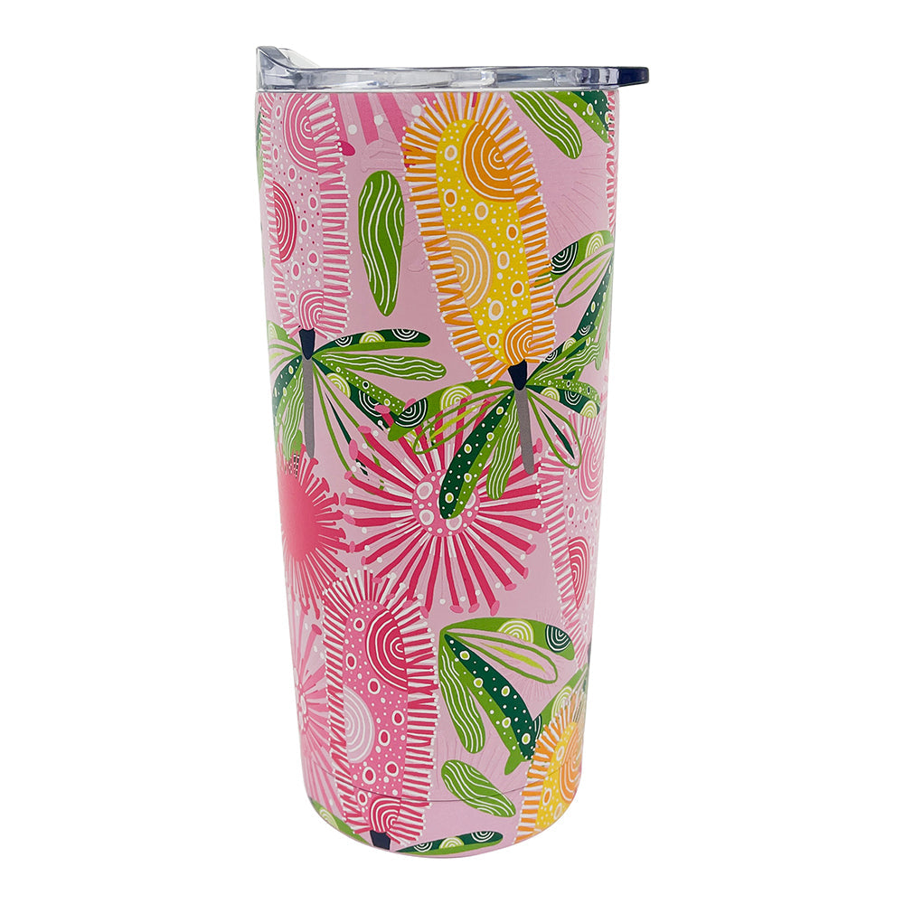 Annabel Trends Stainless Steel Smoothie Cup Double Walled Magpie Floral