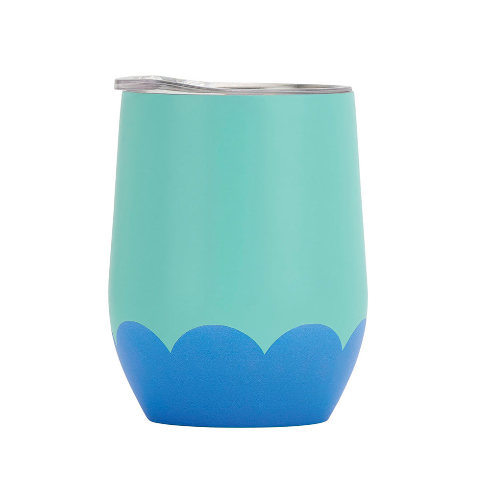 Annabel Trends Wine Tumbler Double Walled Wave Orange & Hot Pink