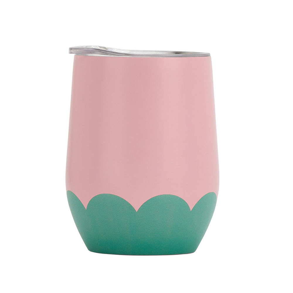 Annabel Trends Wine Tumbler Double Walled Wave Aqua & Blue